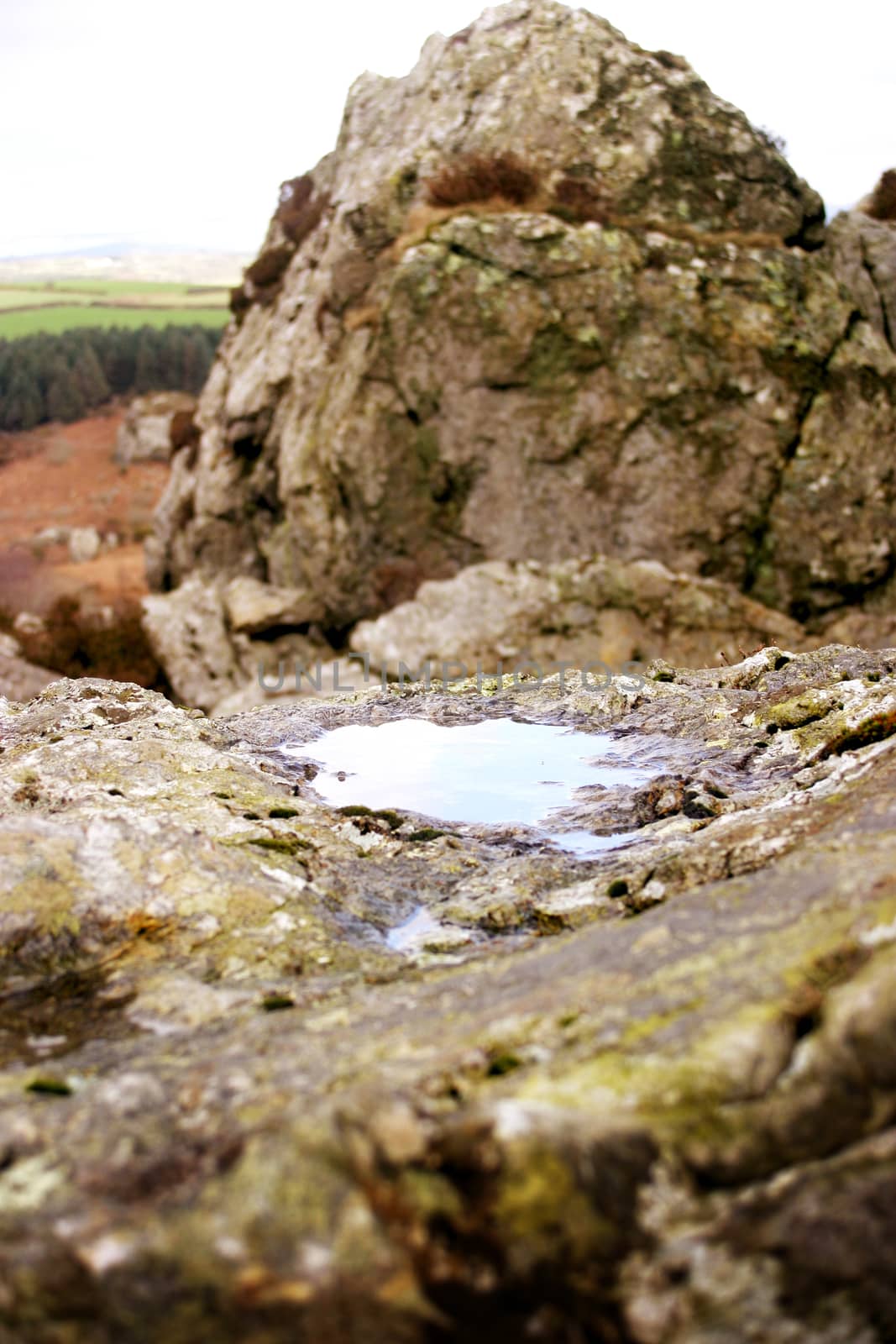 A pool of water found at the top of the Presili mountain in Wales