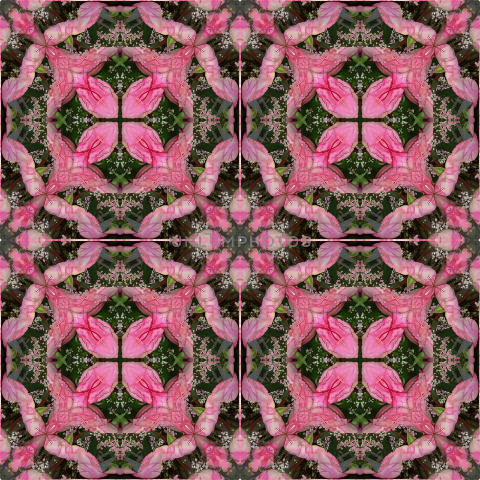 Seamless square flower pattern. Tender pink color