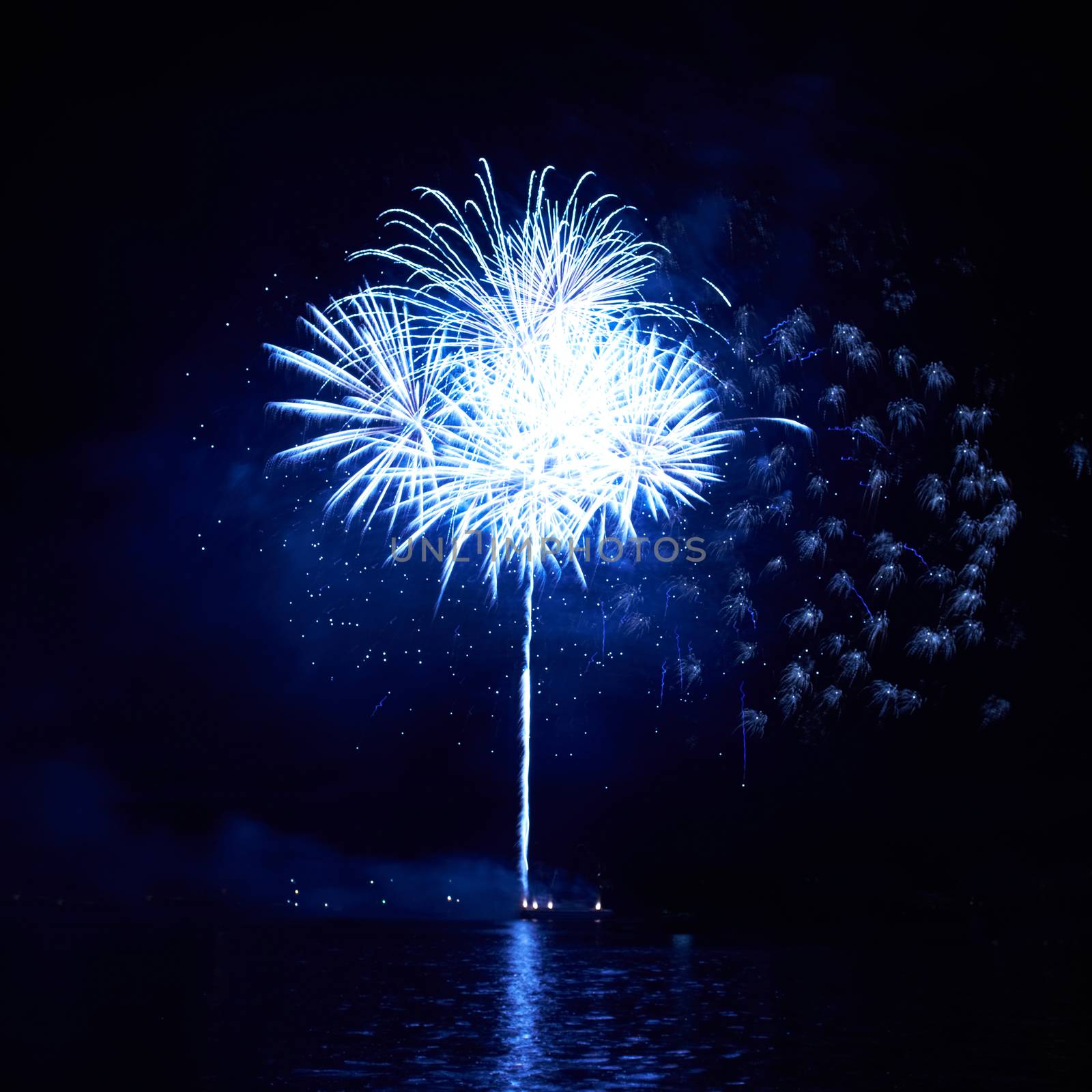 Blue fireworks by vapi