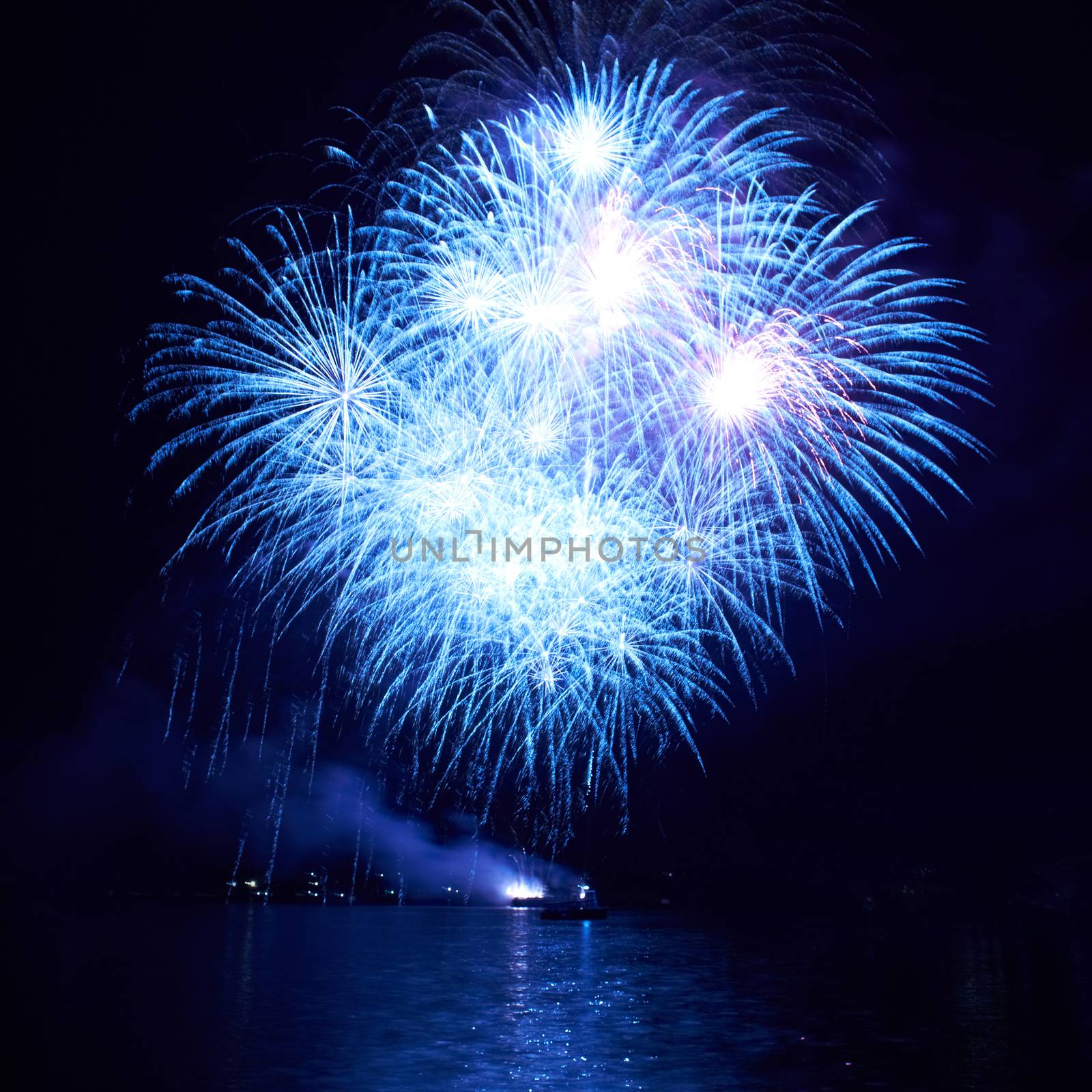 Blue fireworks by vapi