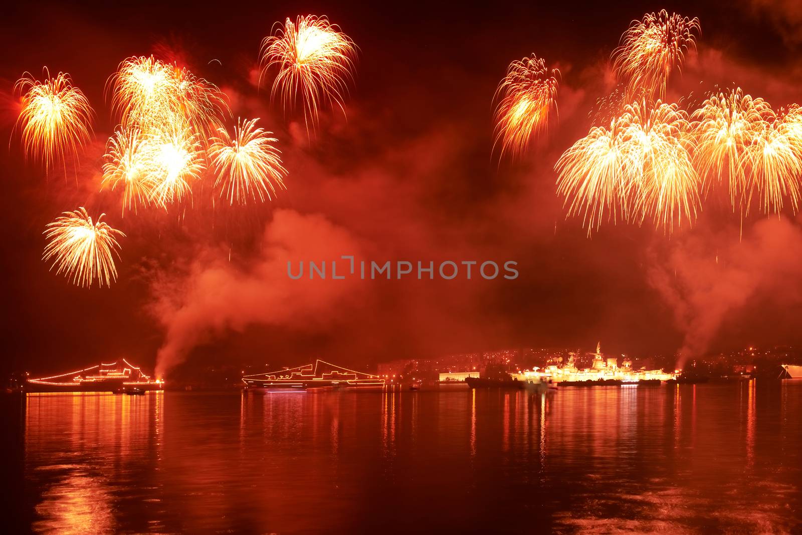 Colorful fireworks by vapi