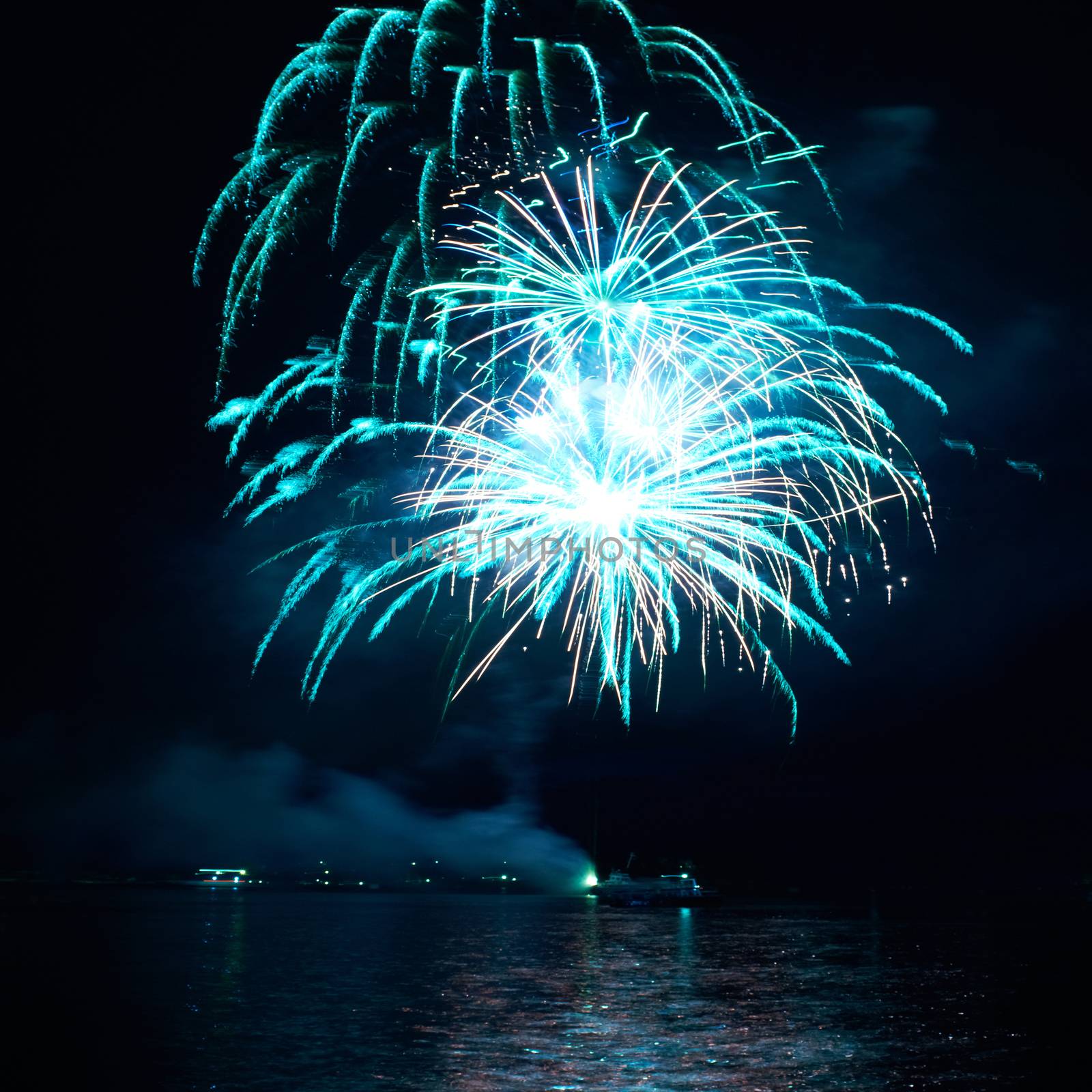 Blue fireworks by vapi