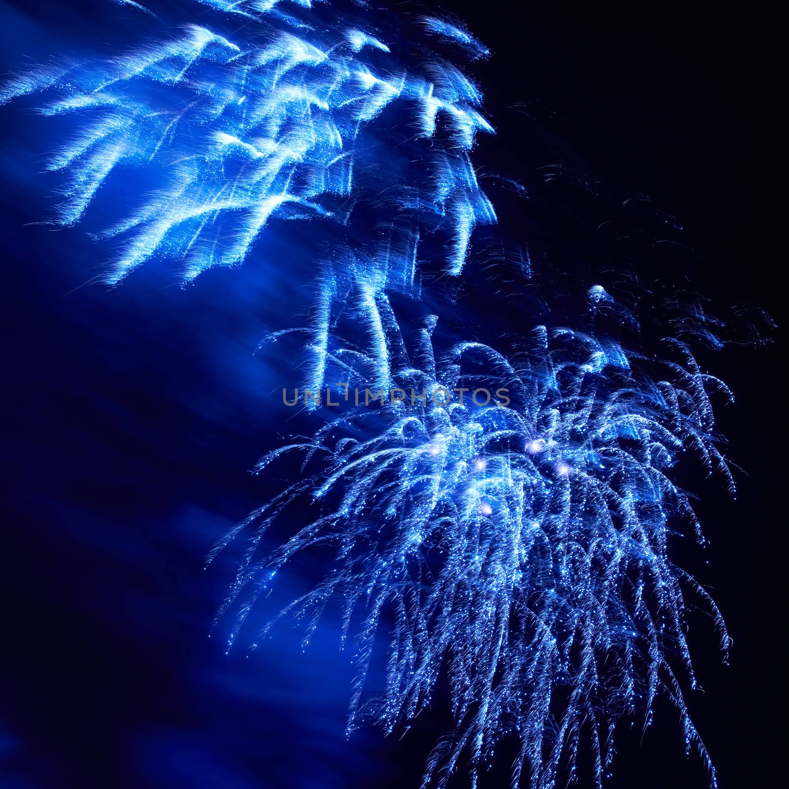 Blue colorful fireworks by vapi