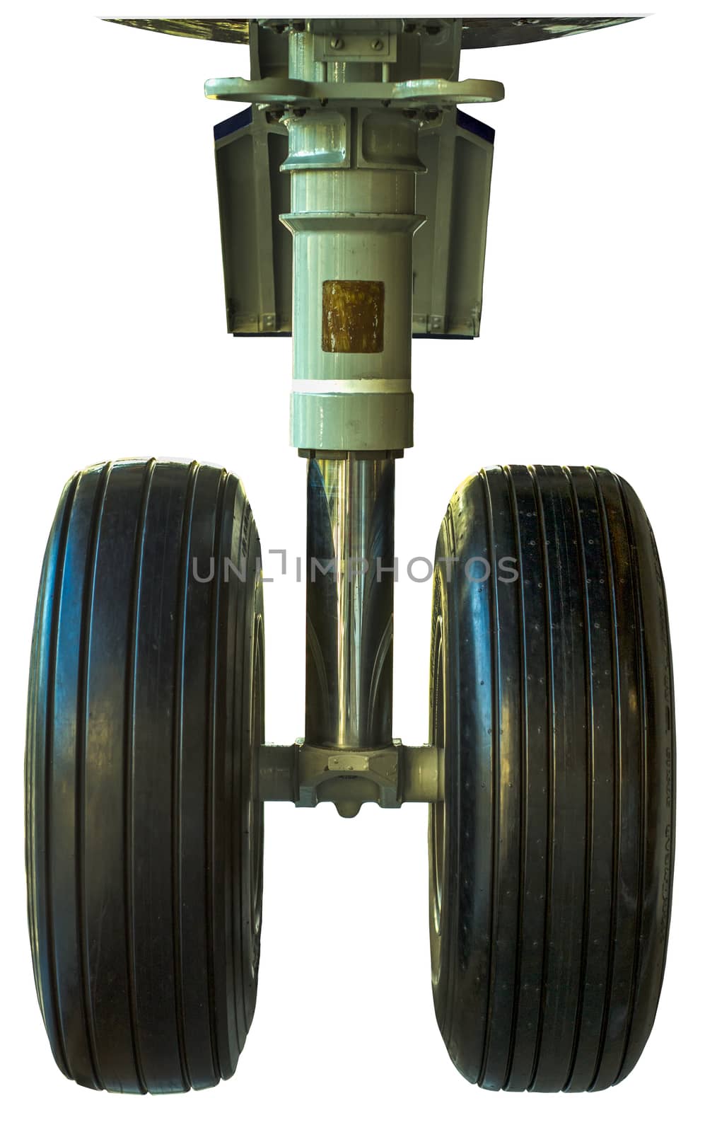 Isolated Image Of Airplane Wheels And Undercarriage