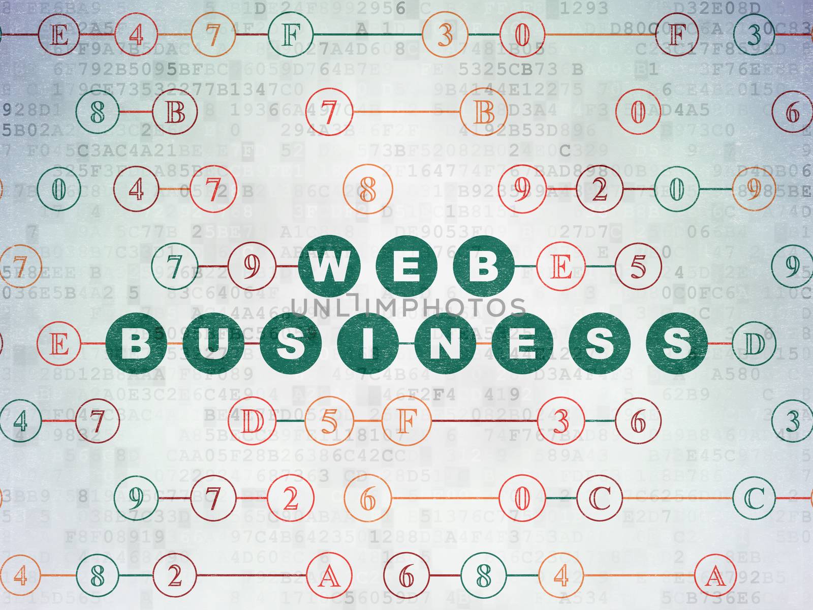 Web design concept: Web Business on Digital Paper background by maxkabakov