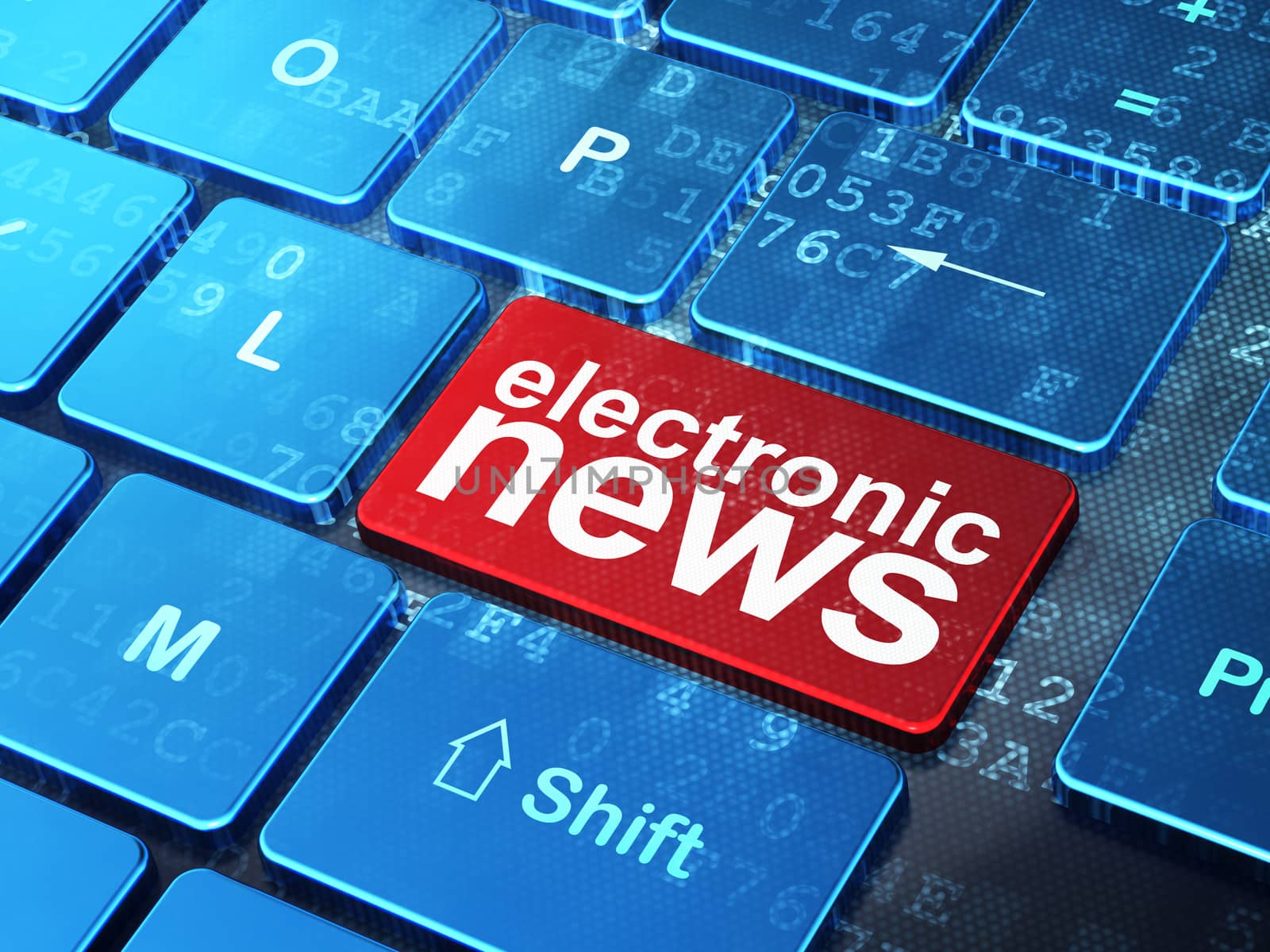 News concept: Electronic News on computer keyboard background by maxkabakov
