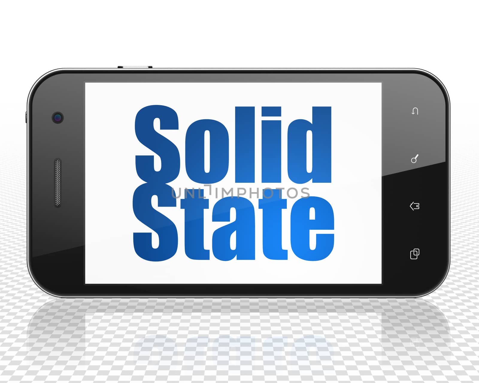 Science concept: Smartphone with blue text Solid State on display