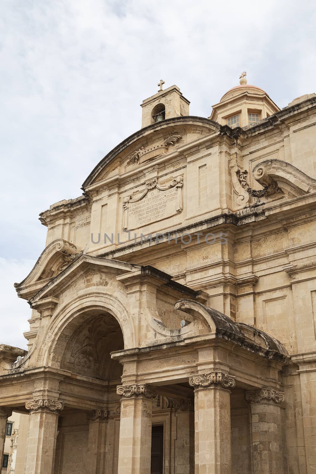 Church of St Catherine in capital of Malta -Valletta, Europe.