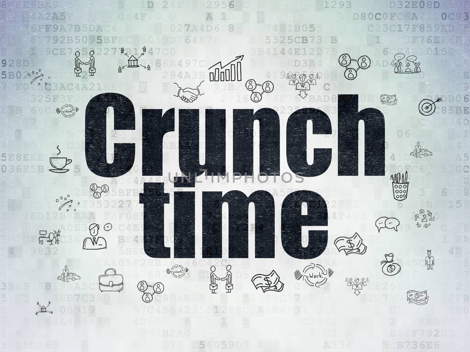 Business concept: Crunch Time on Digital Paper background by maxkabakov