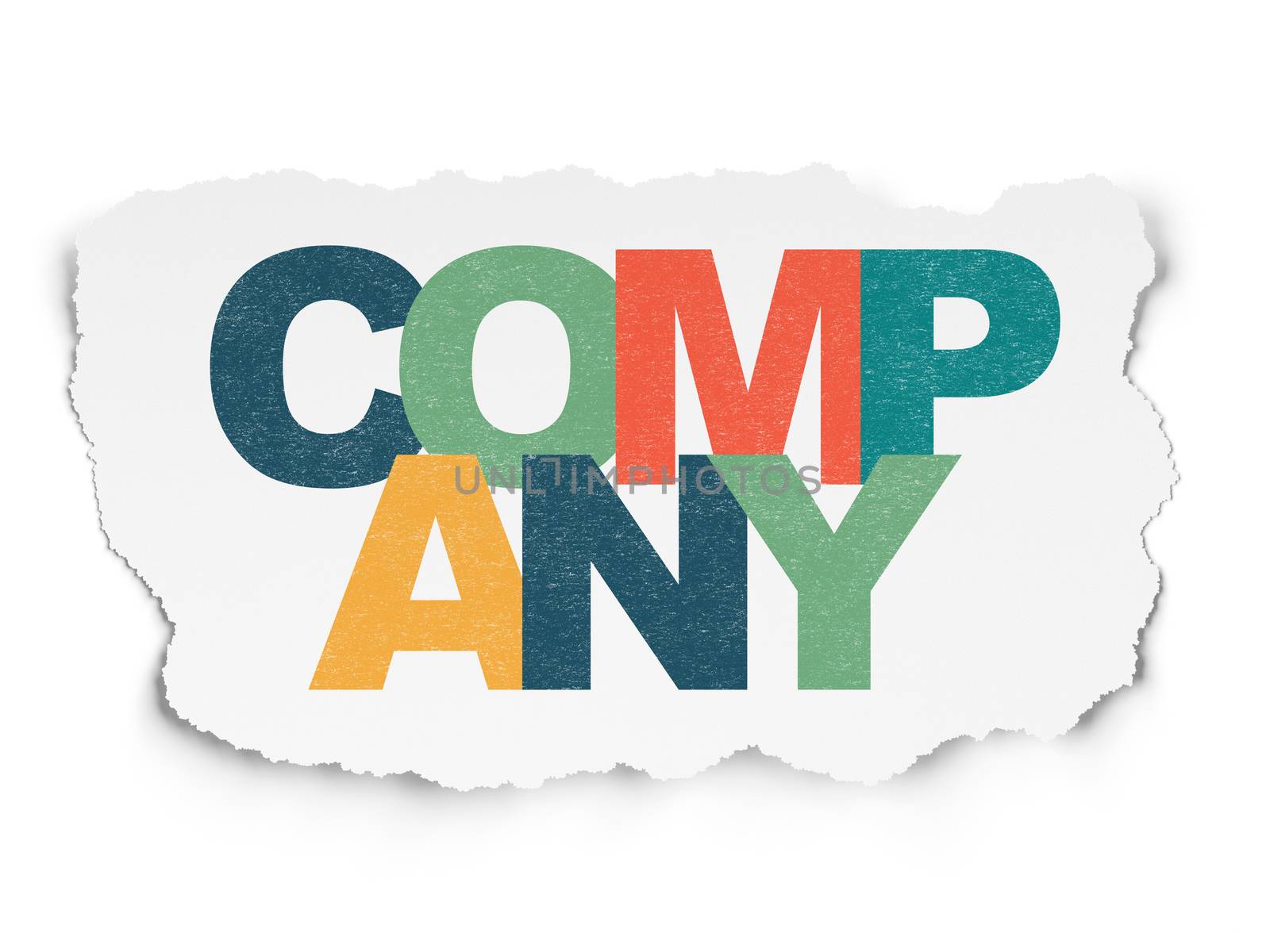 Business concept: Painted multicolor text Company on Torn Paper background