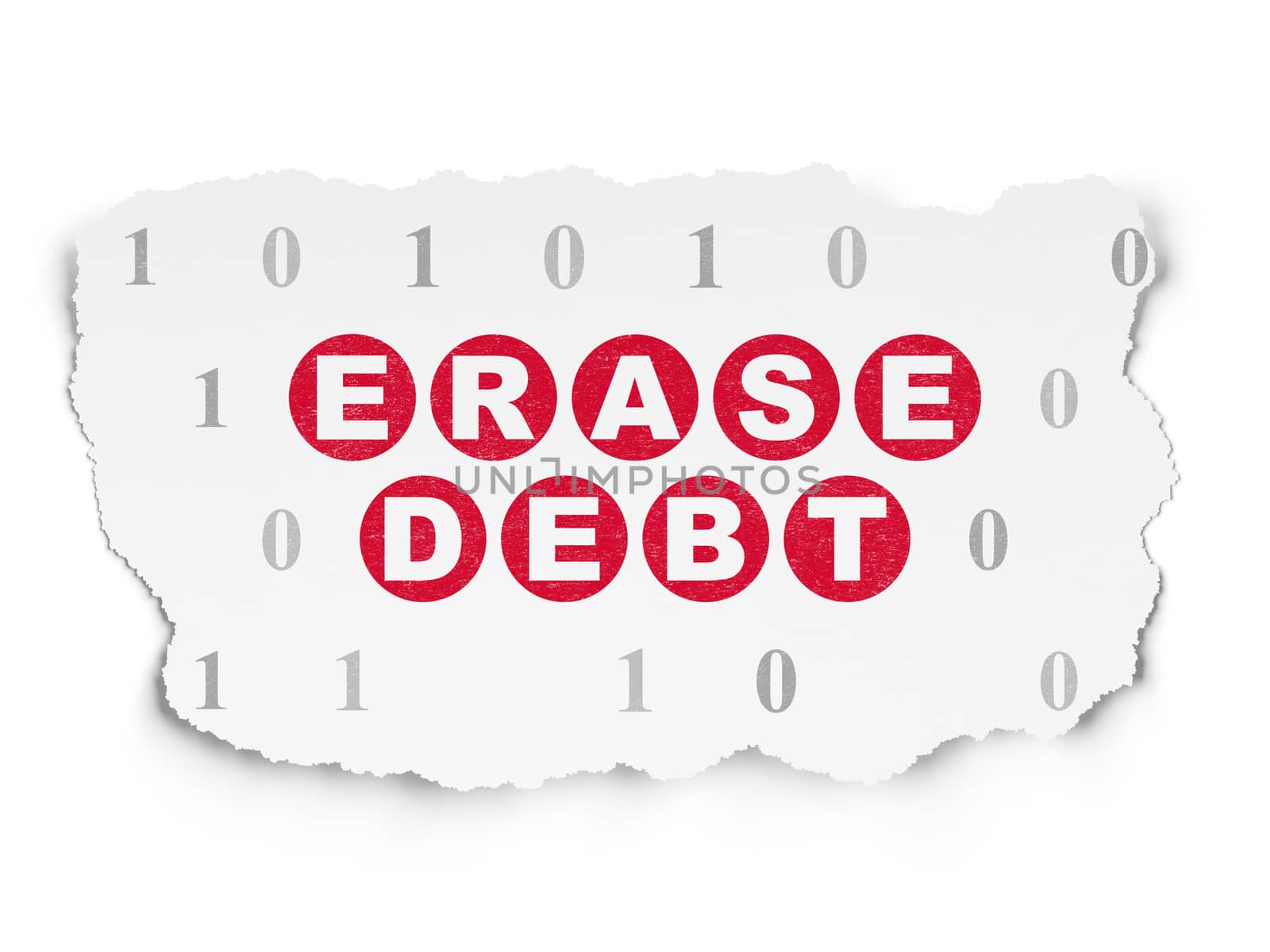 Finance concept: Erase Debt on Torn Paper background by maxkabakov