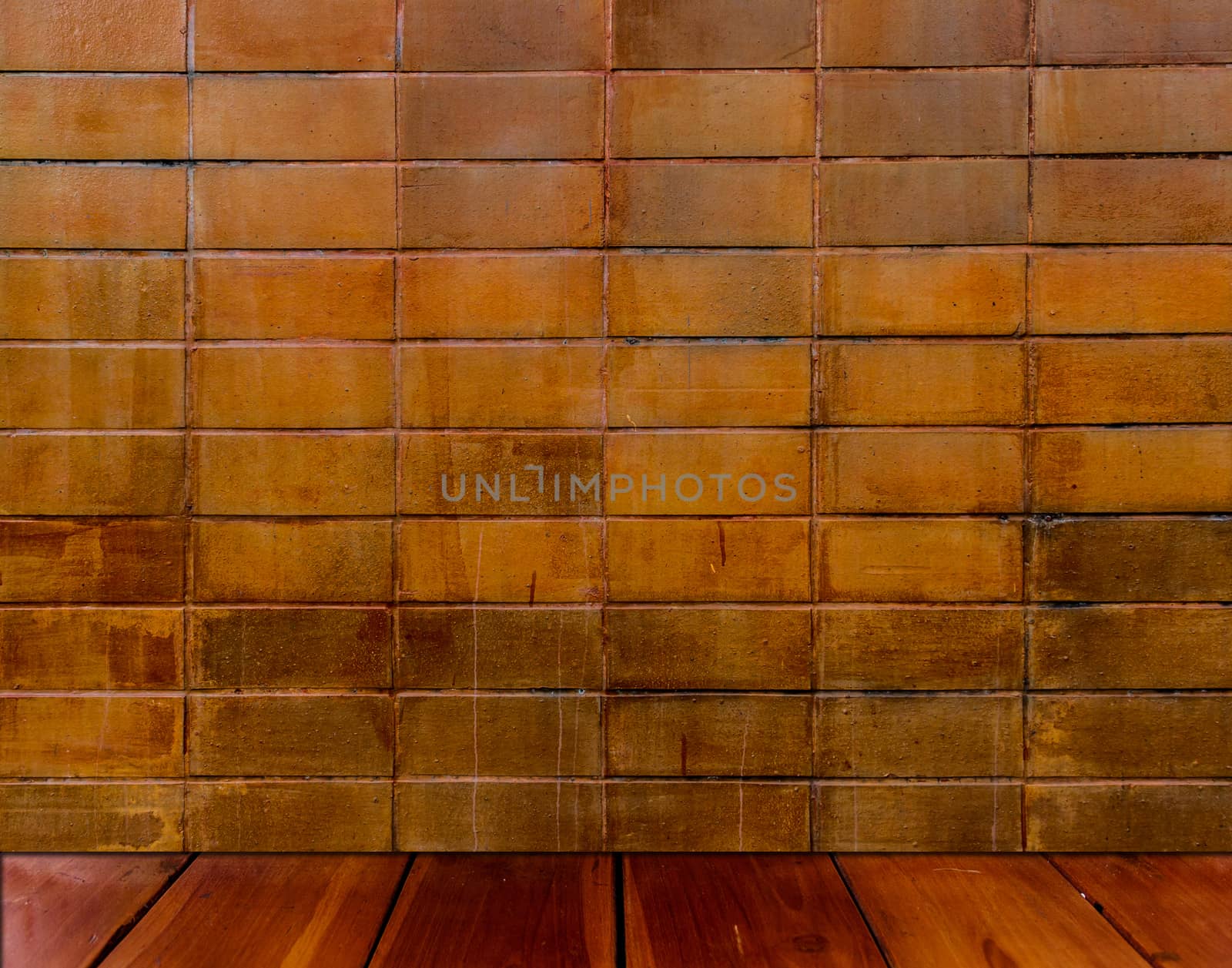 Abstrack Background.The image of bricks and wood flooring as well.