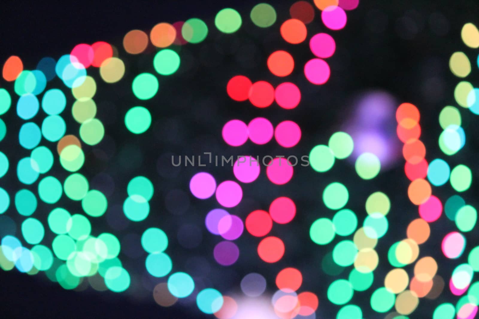 Abstract Bokeh Christmas circles of light