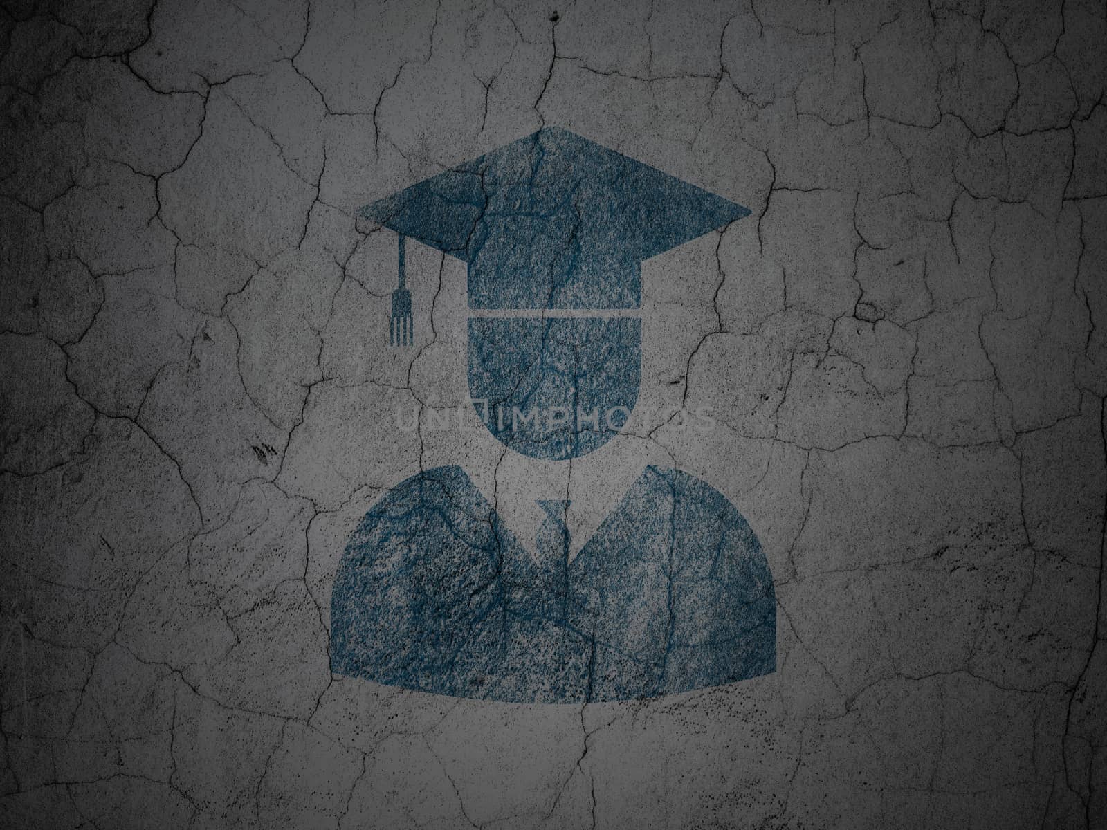 Learning concept: Student on grunge wall background by maxkabakov