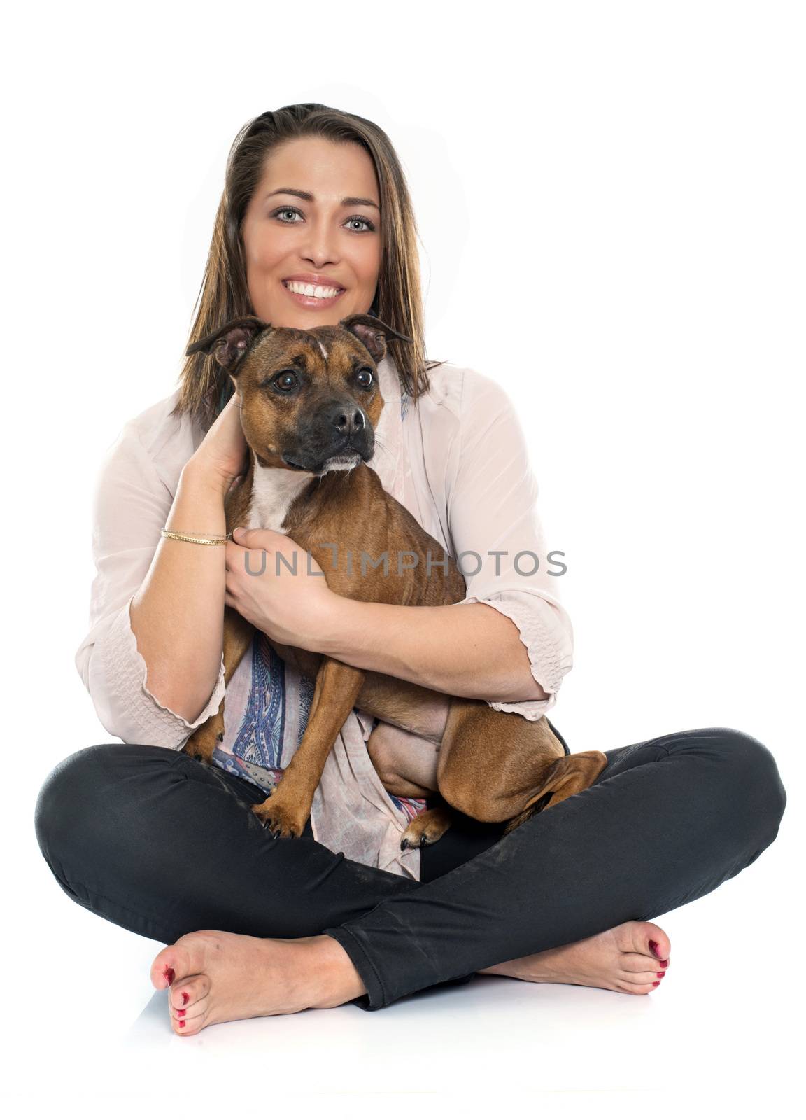 woman and dog by cynoclub