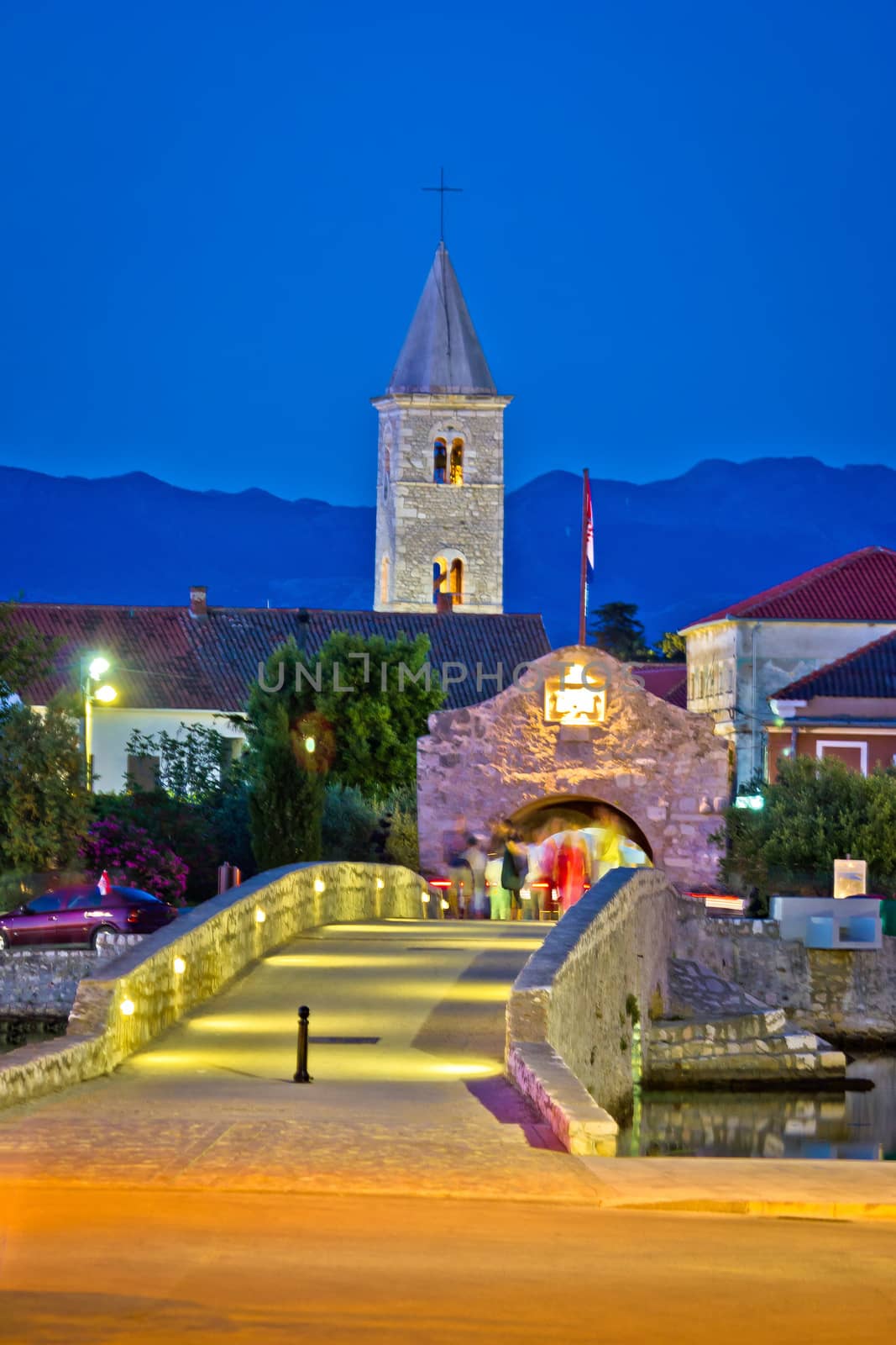 Town of Nin old entrance vertical view, Dalmatia, Croatia