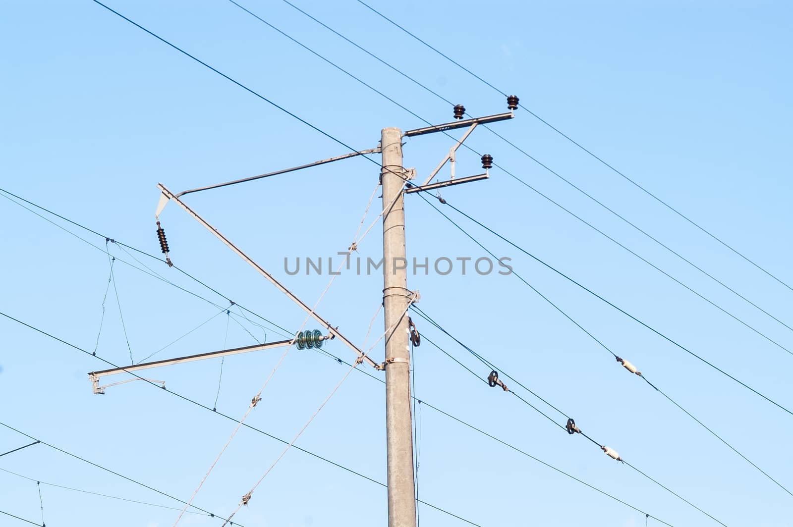 pole line high-voltage wire by antonius_