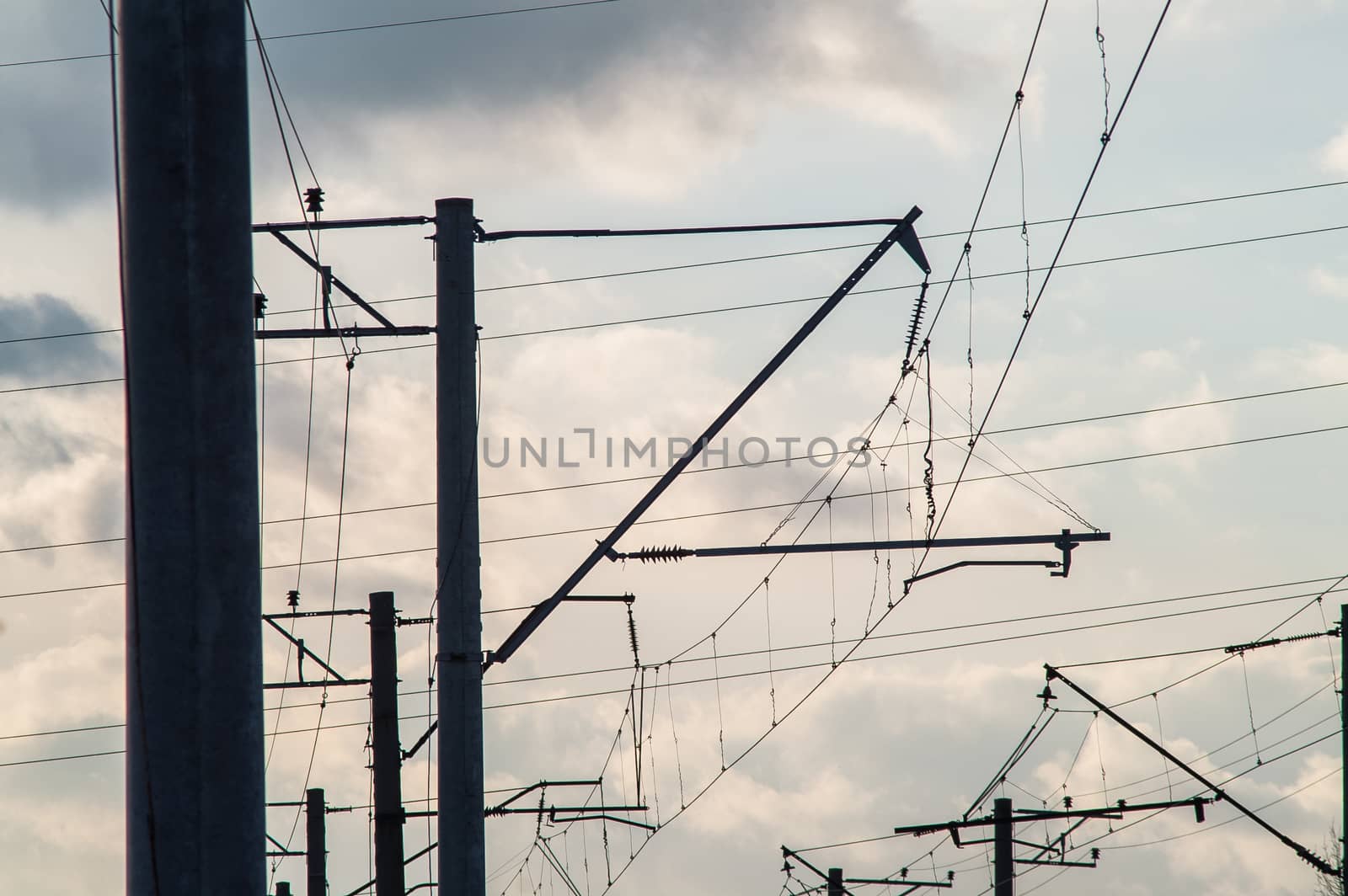 pole line high-voltage wire by antonius_