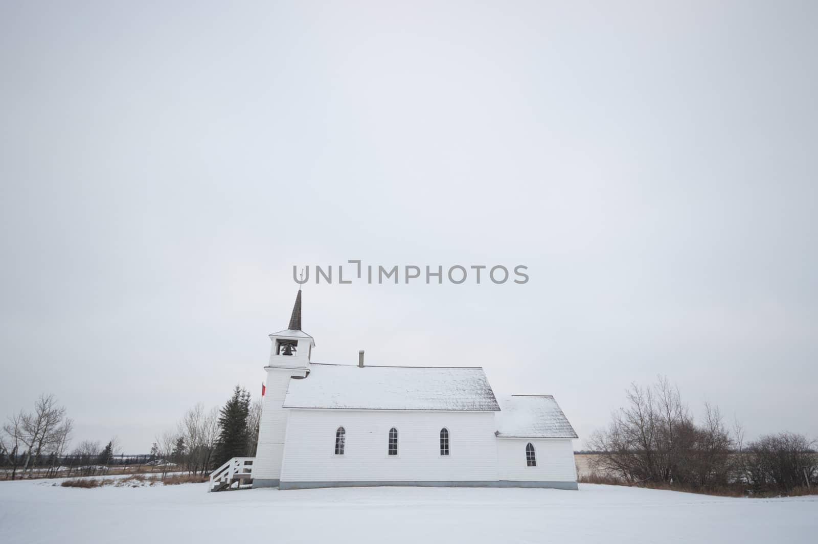historic architecture of the building on a cold winter day