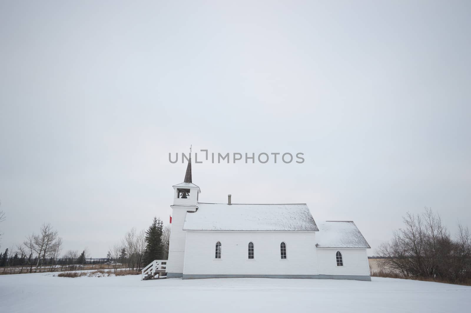 historic architecture of the building on a cold winter day