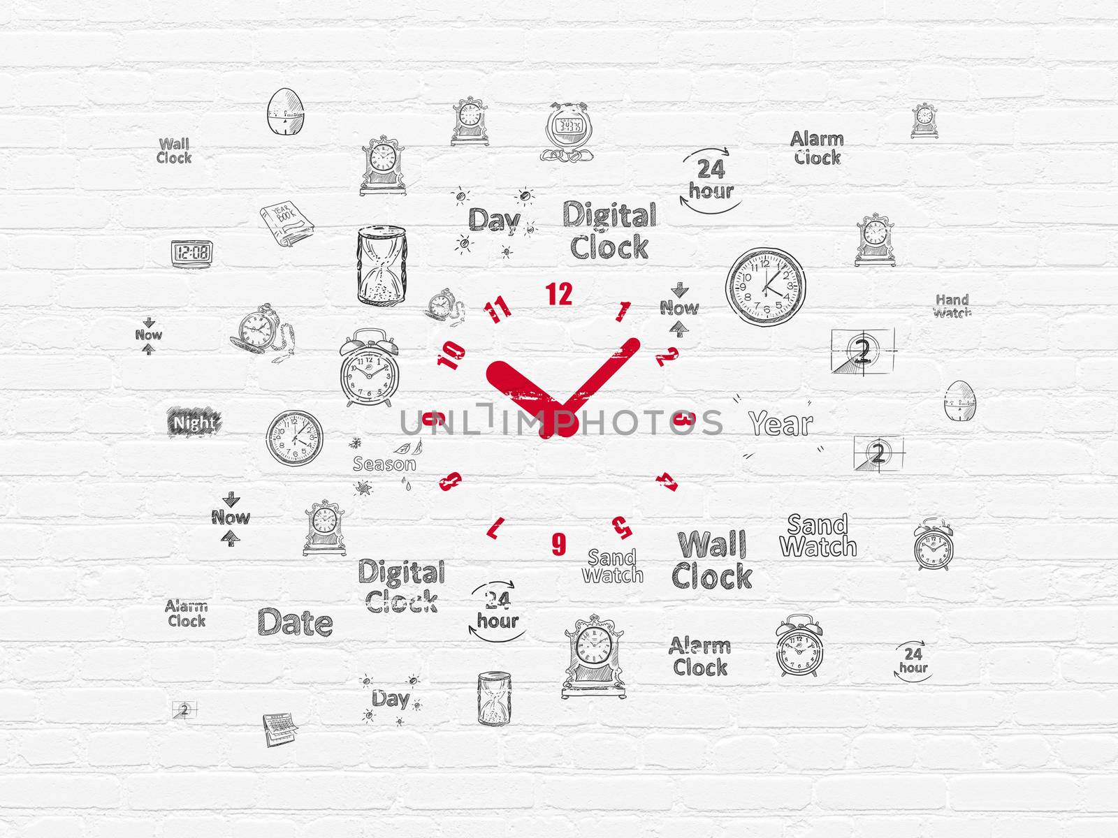 Time concept: Clock on wall background by maxkabakov