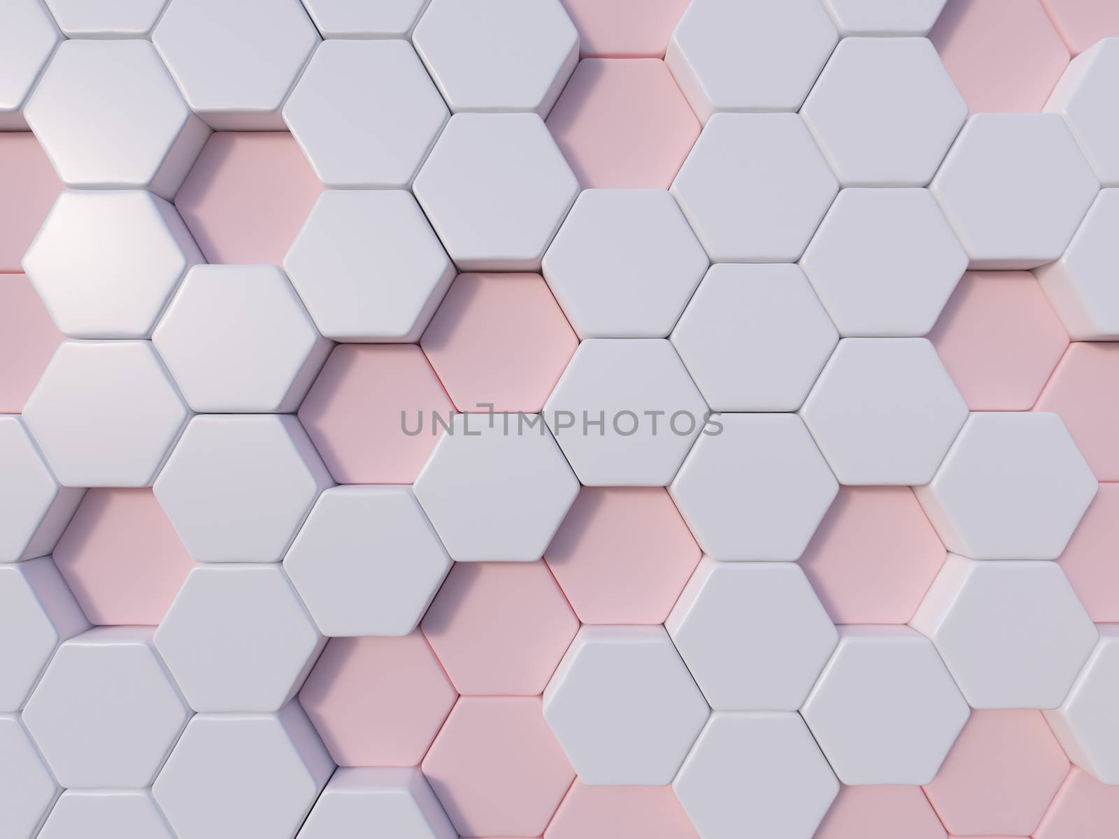 Rose Quartz  abstract 3d hexagon background bee hive by chingraph