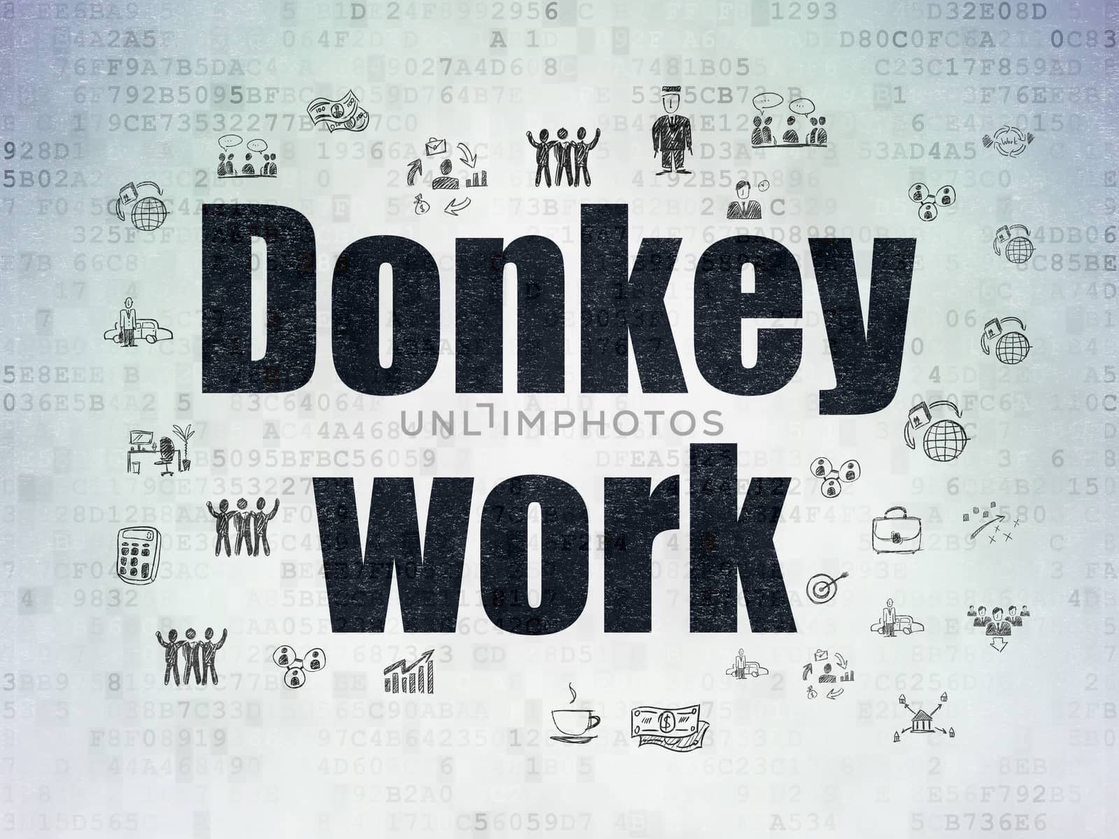 Business concept: Donkey Work on Digital Paper background by maxkabakov