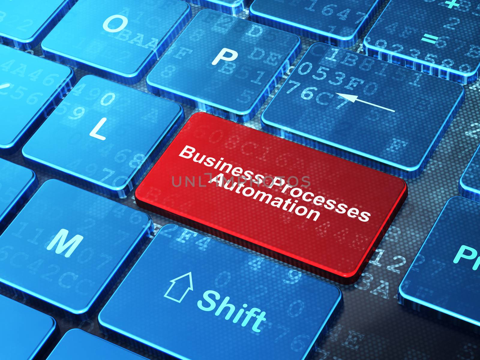 Business concept: Business Processes Automation on computer keyboard background by maxkabakov