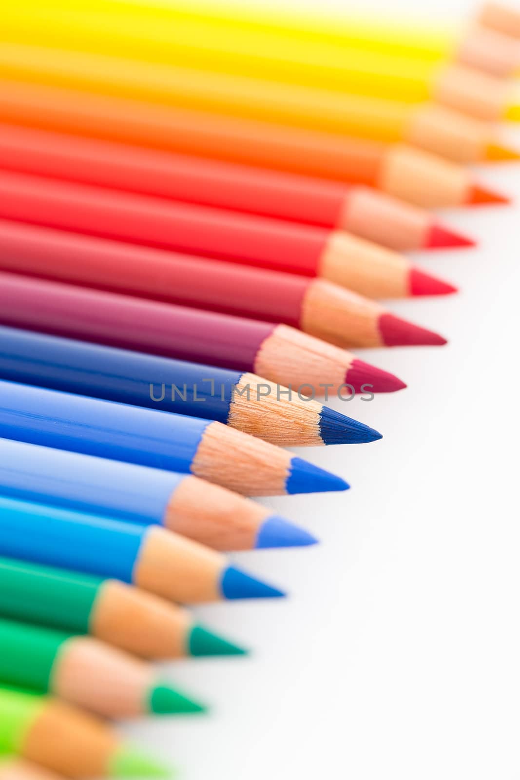 Colourful pencils isolated on white