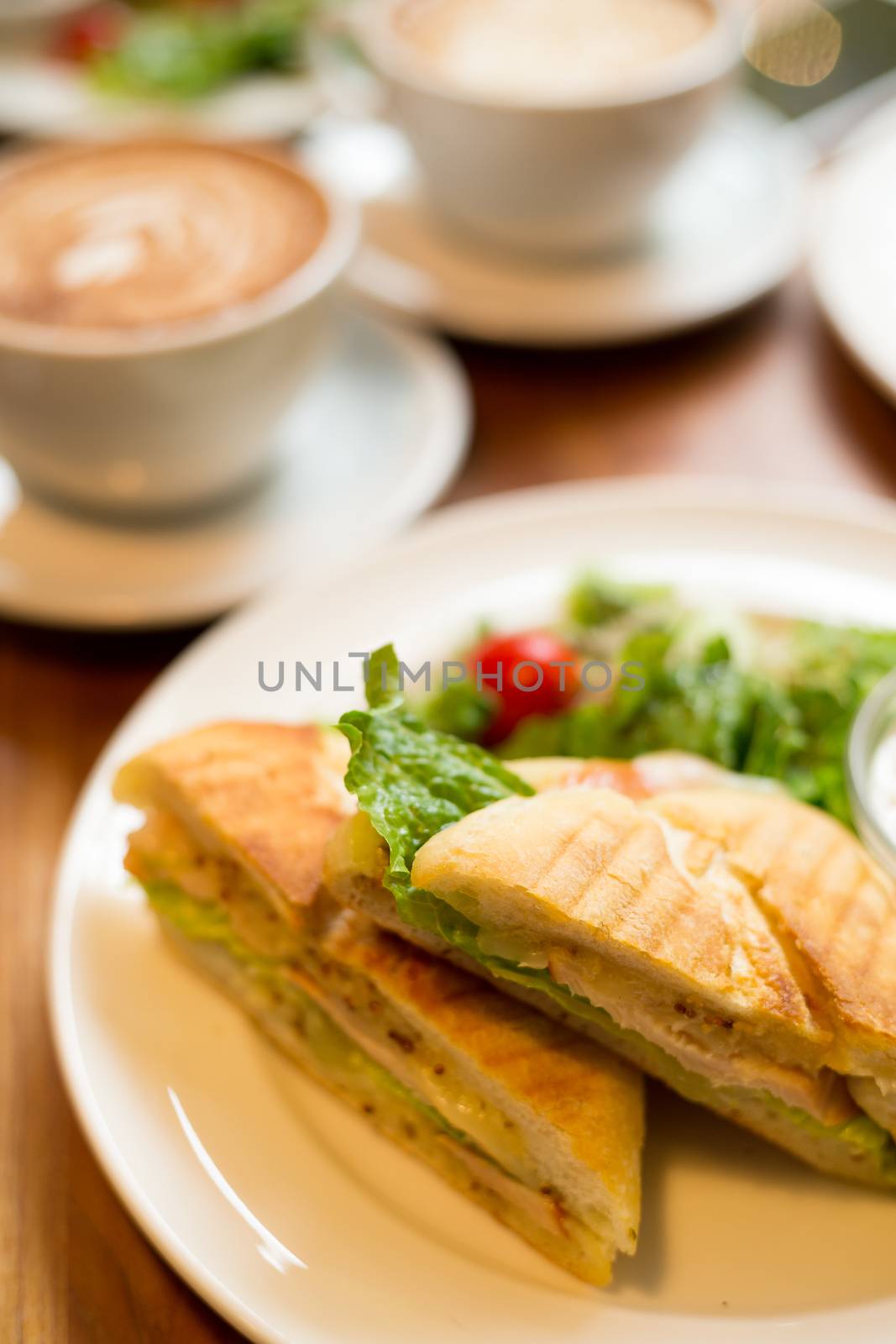 Breakfast with coffee and panini by leungchopan