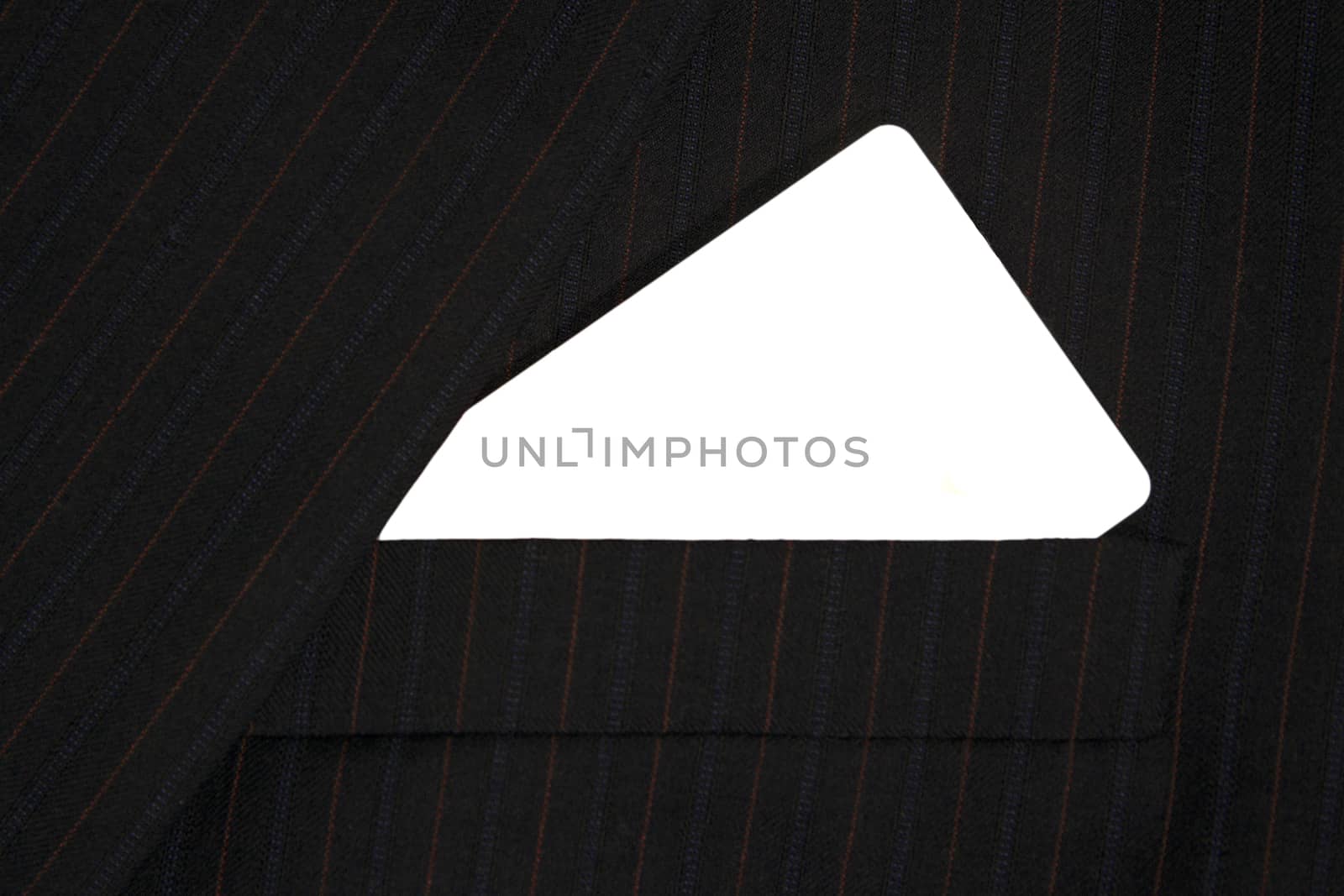 business card in the pocket of the jacket men