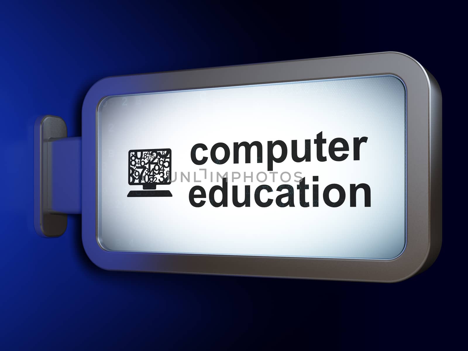 Learning concept: Computer Education and Computer Pc on billboard background by maxkabakov