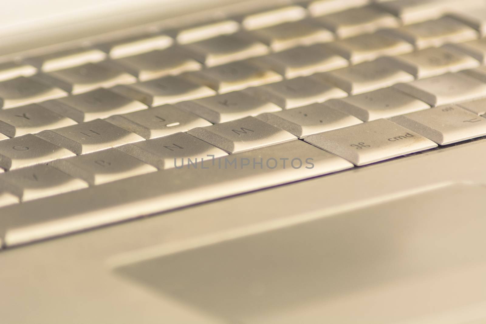 detail of a keyboard's old notebook