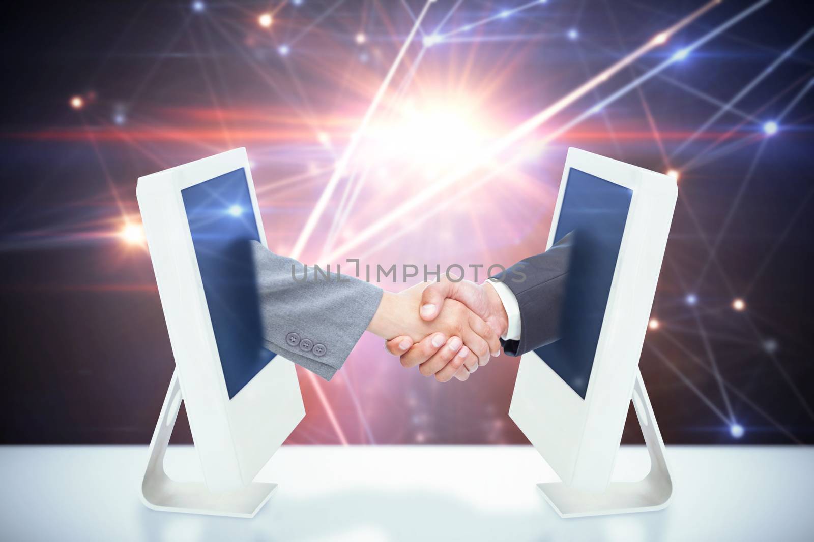 Composite image of handshake between two business people by Wavebreakmedia