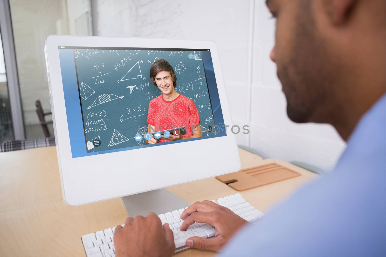 Composite image of smiling student with tablet by Wavebreakmedia