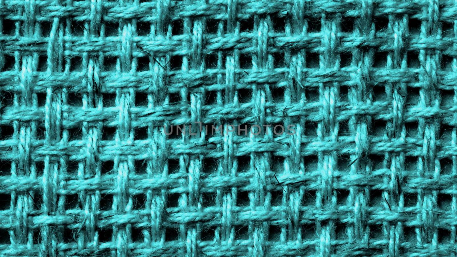 Turquoise Canvas Woven Pattern Background closeup