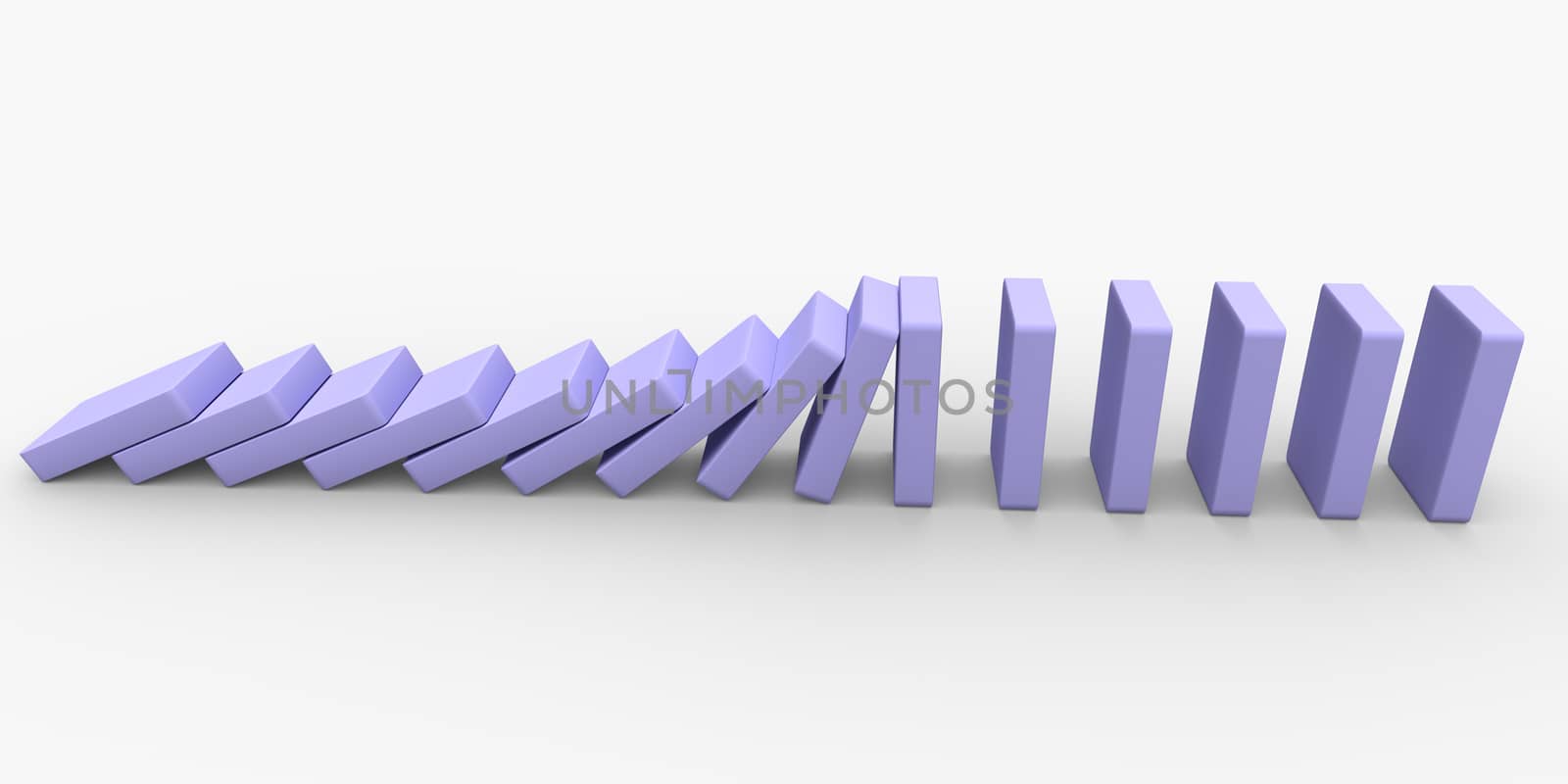 Domino. Conceptual illustration of falling bricks which push each other