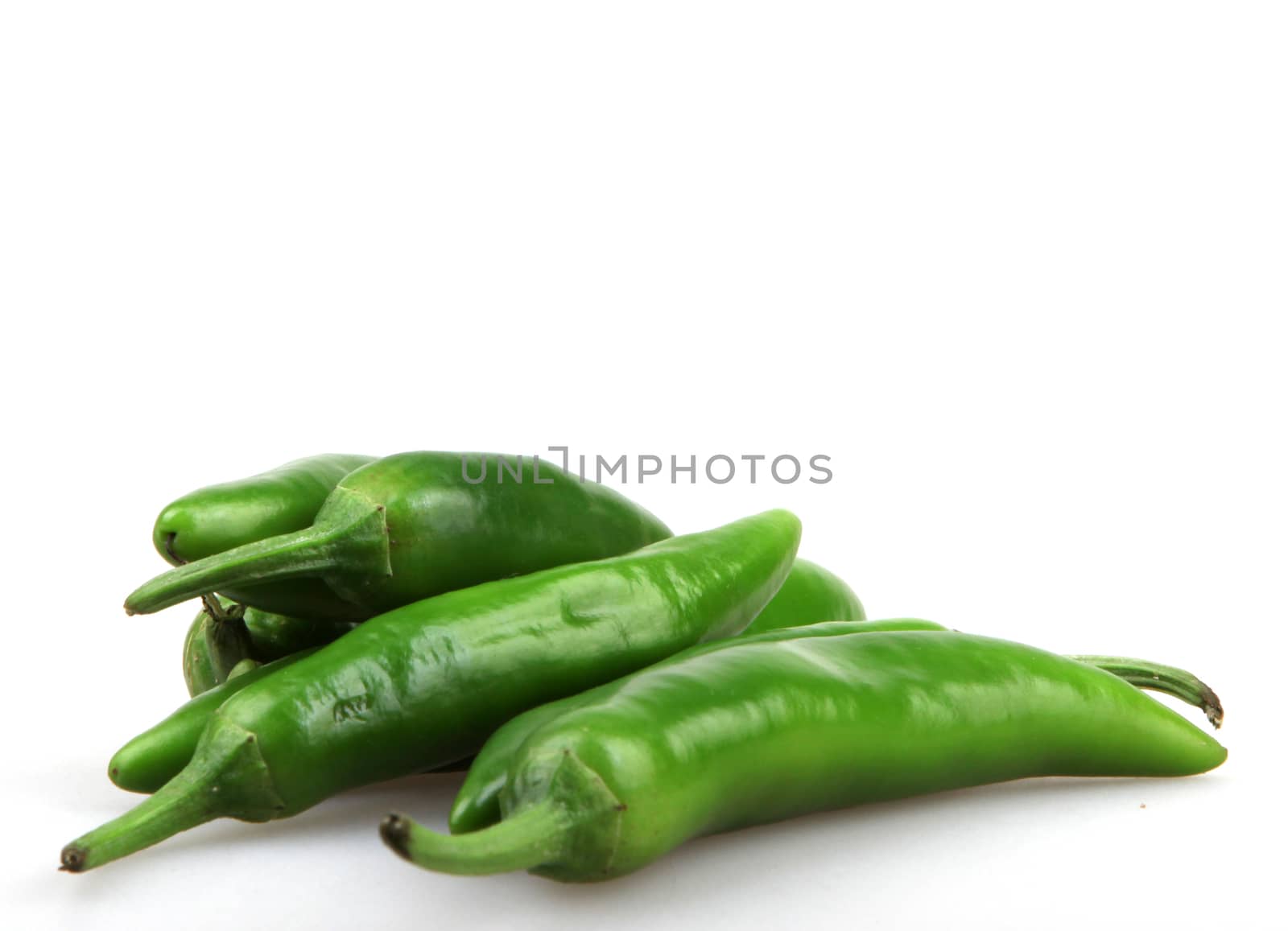 green pepper is isolated on a white background