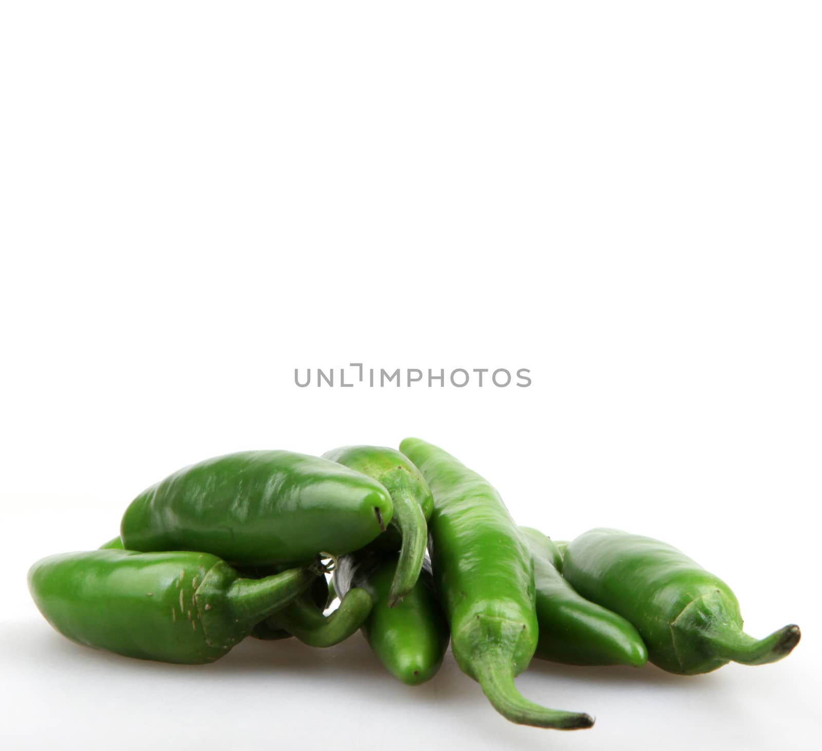 green pepper is isolated on a white background