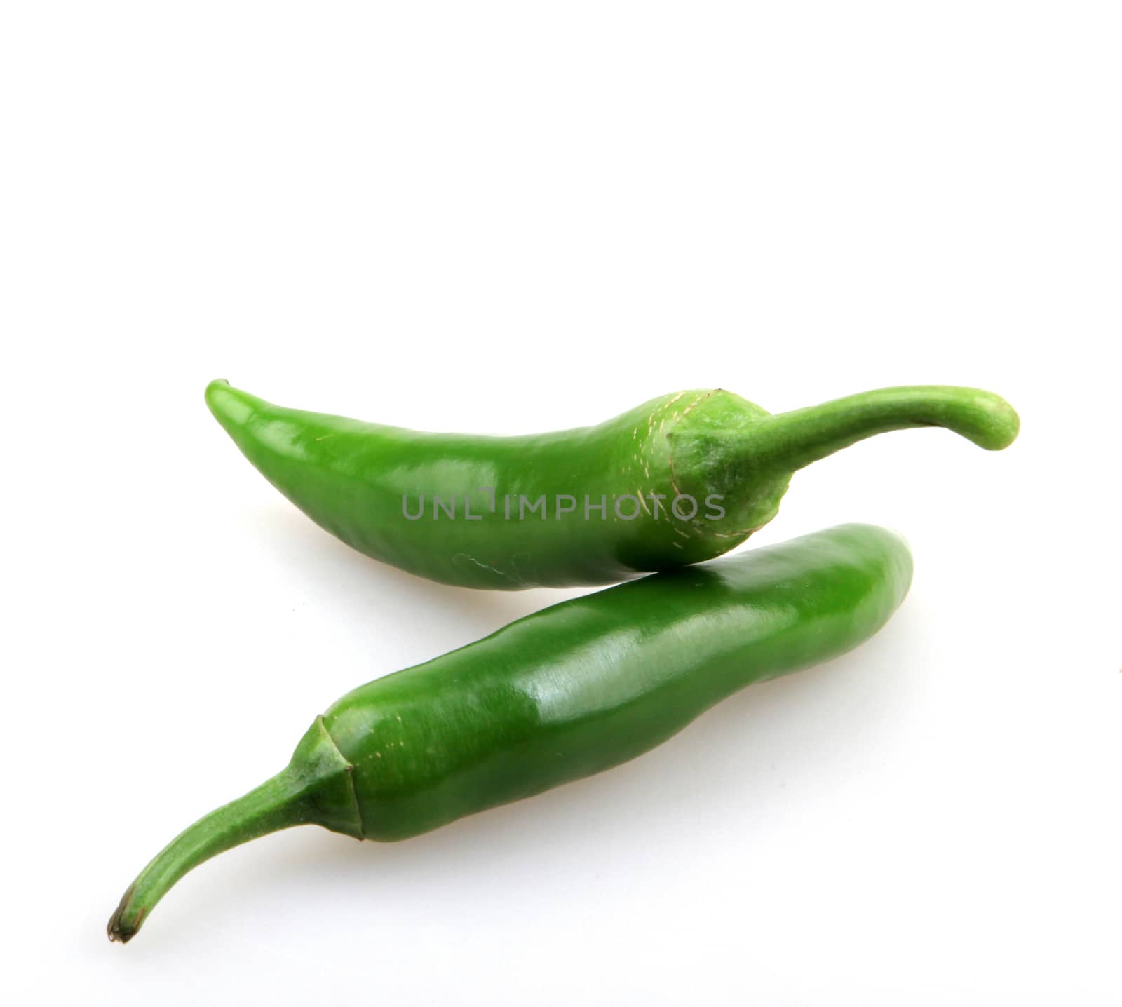 green pepper is isolated on a white background