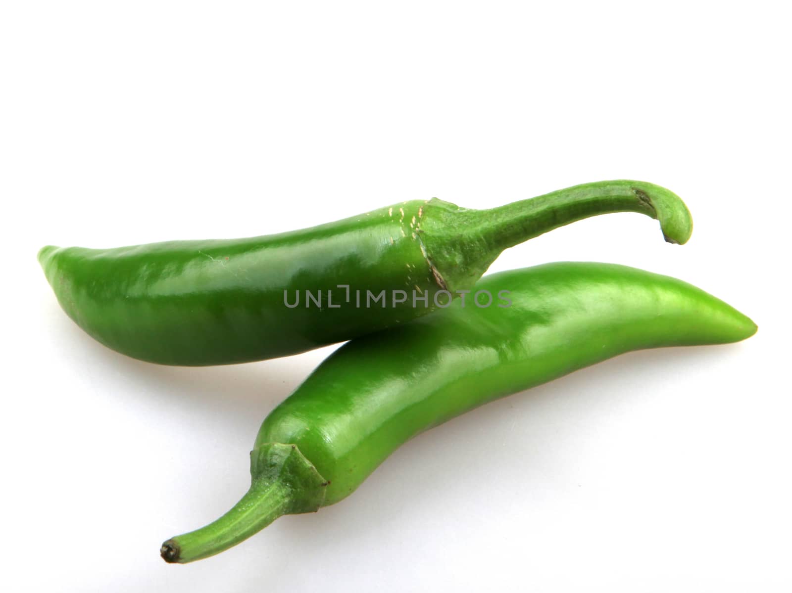 green pepper is isolated on a white background