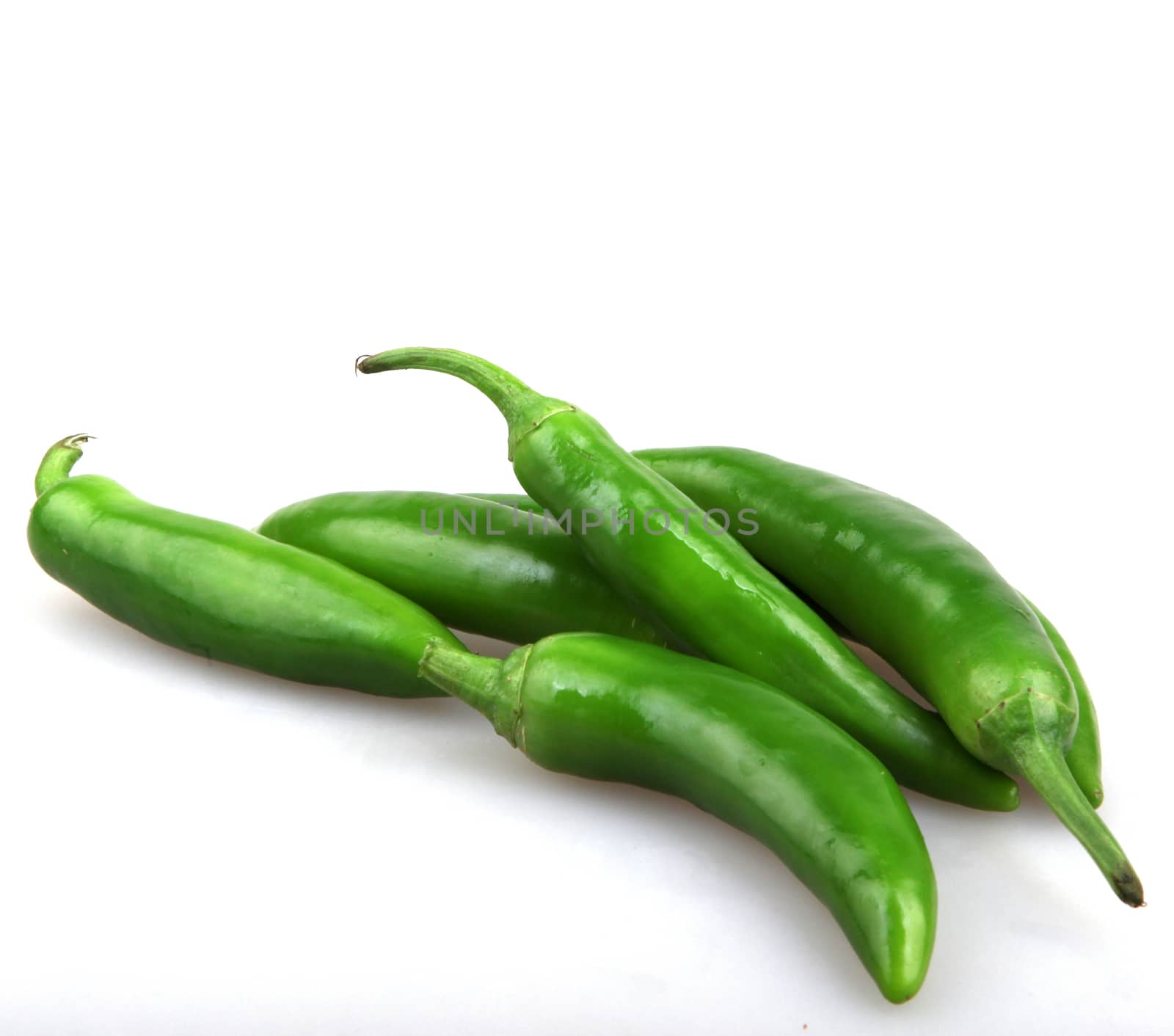 green pepper is isolated on a white background