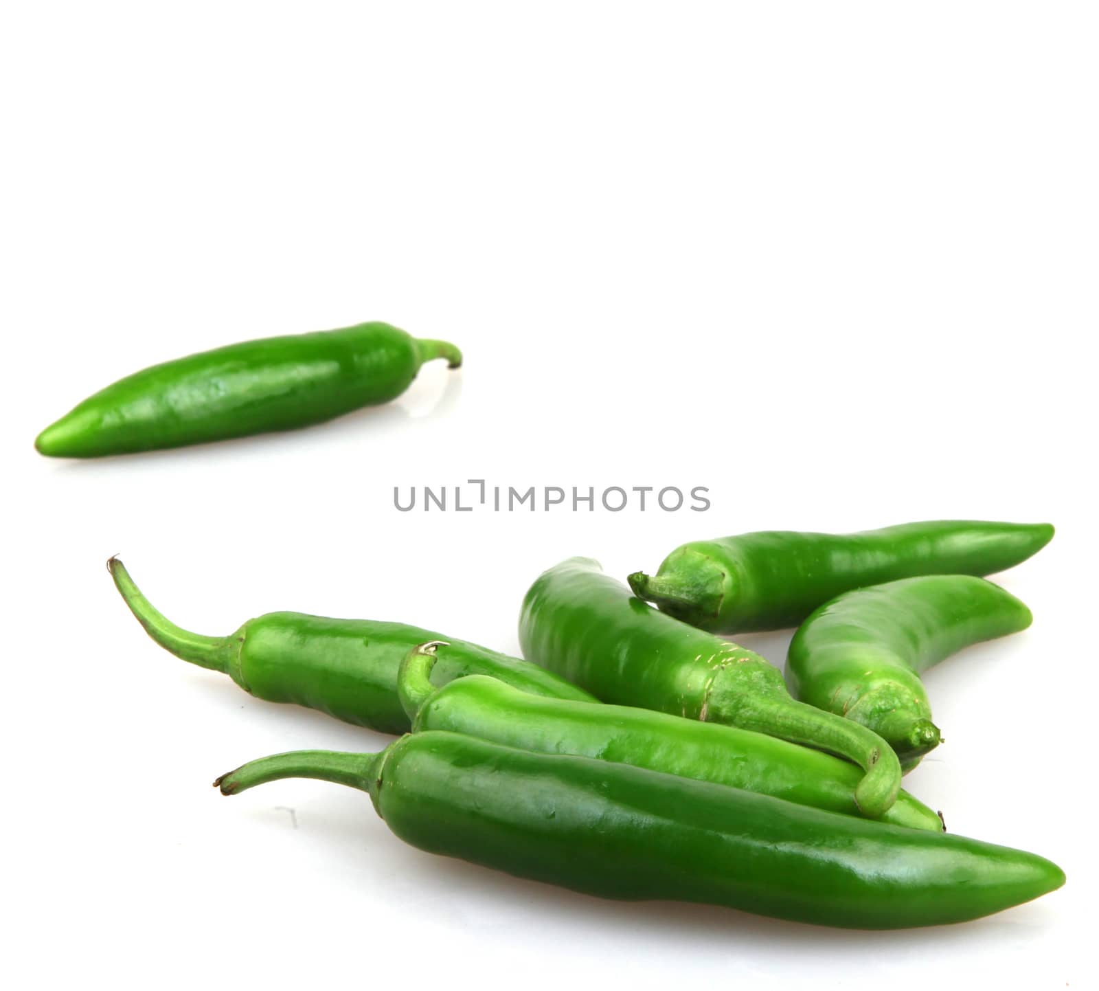 green pepper is isolated on a white background