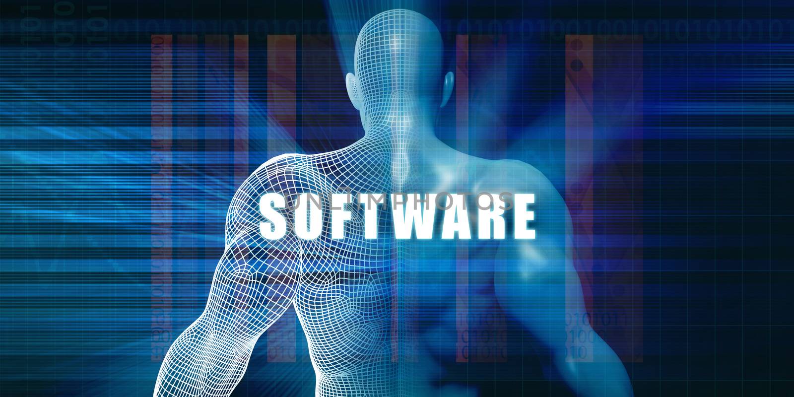 Software as a Futuristic Concept Abstract Background