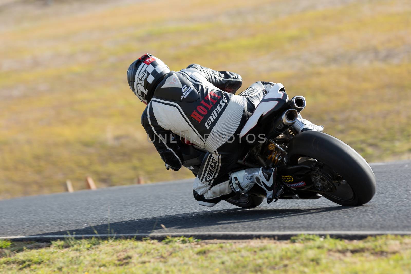 BROADFORD, VICTORIA/AUSTRALIA - MARCH 13: A mix of road and race bikes tussle against each other at The Broadford Motorcycle Complex.