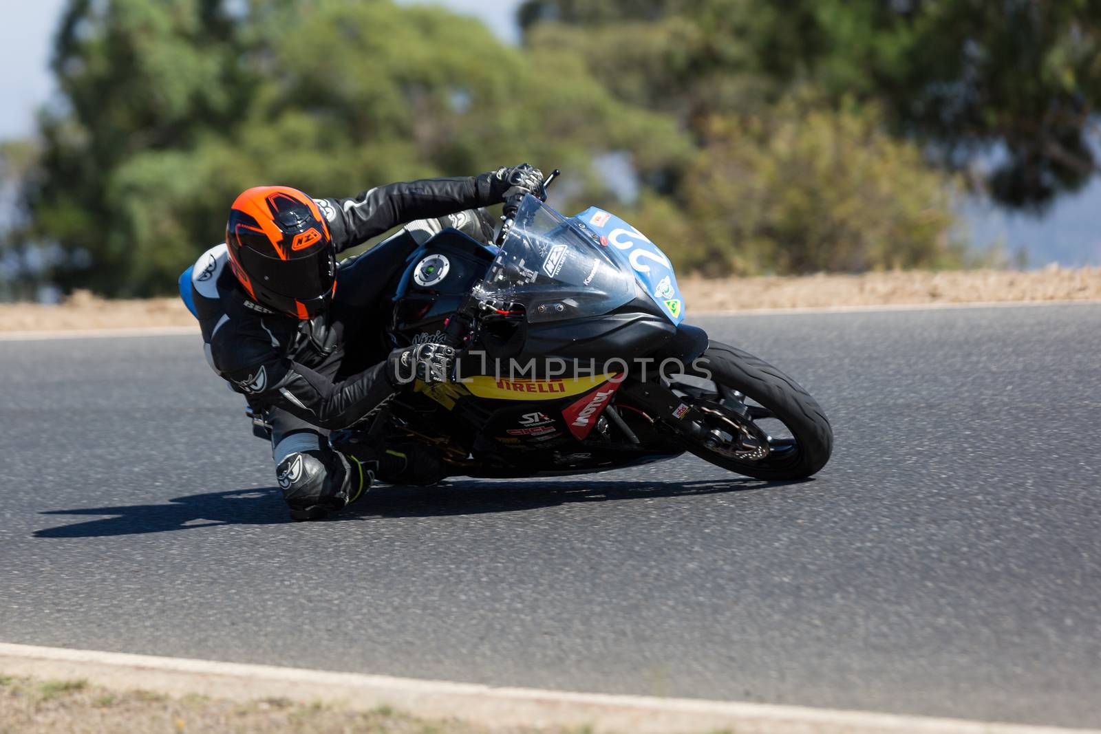 BROADFORD, VICTORIA/AUSTRALIA - MARCH 13: A mix of road and race bikes tussle against each other at The Broadford Motorcycle Complex.