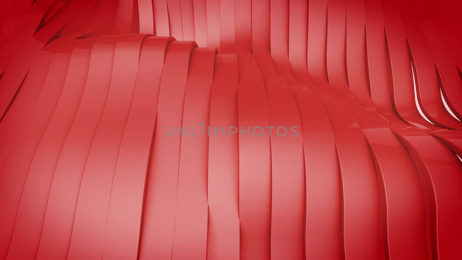 3D render of Wavy band surface. Modern Background.