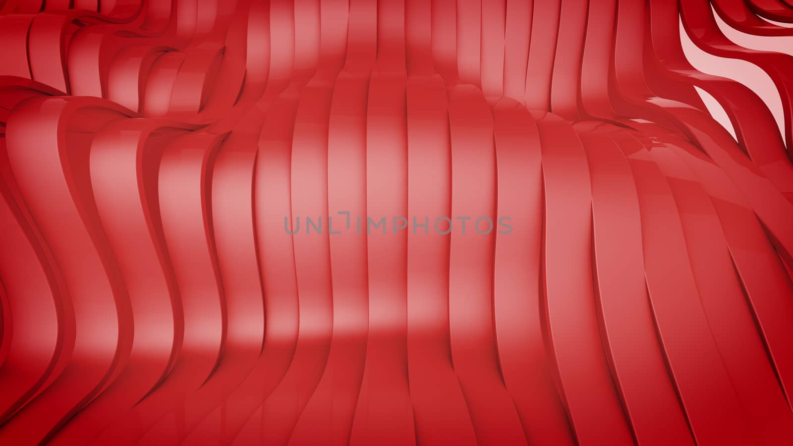 3D render of Wavy band surface. Modern Background.