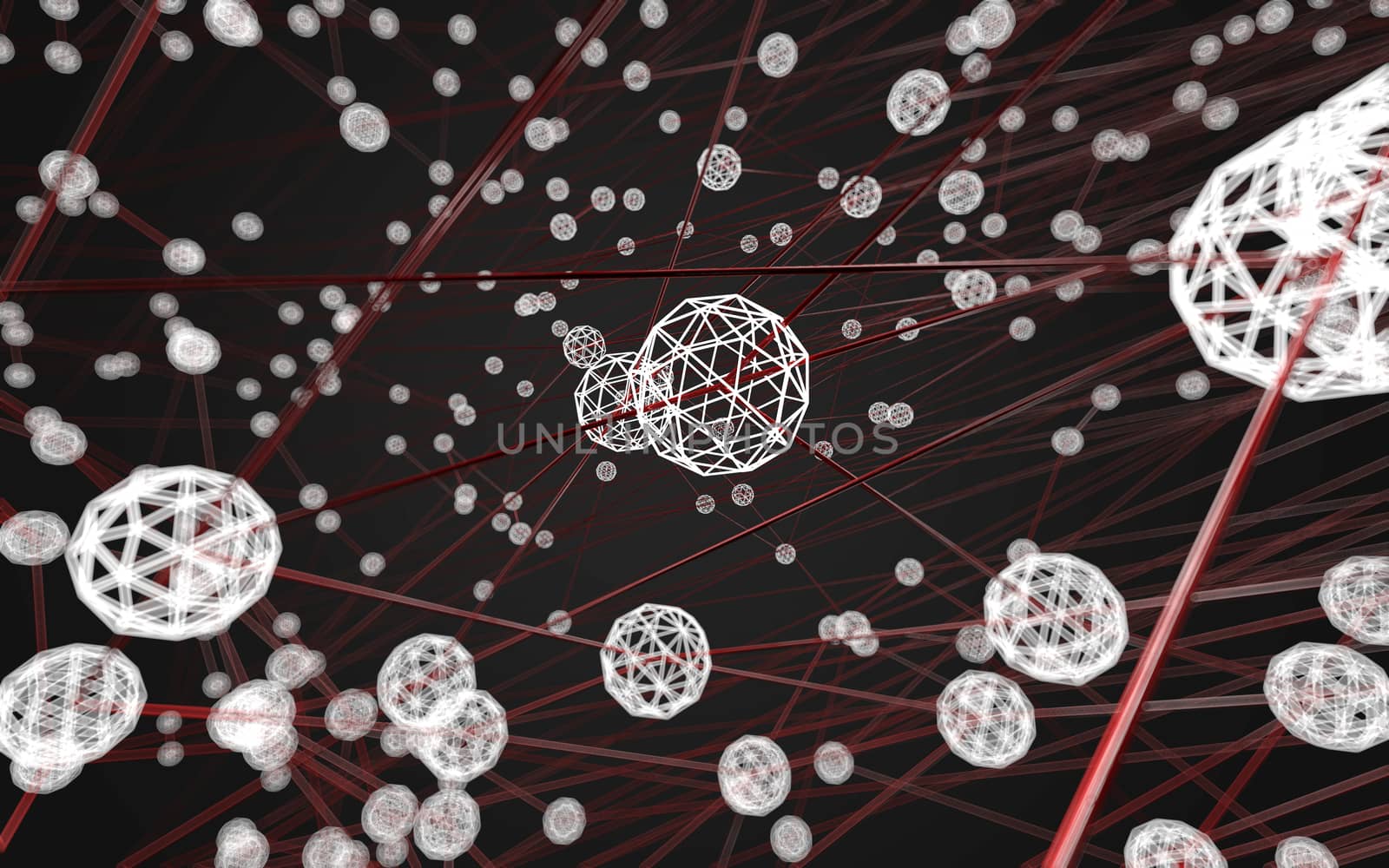 Abstract polygonal space low poly dark background with connecting dots and lines. Connection structure.