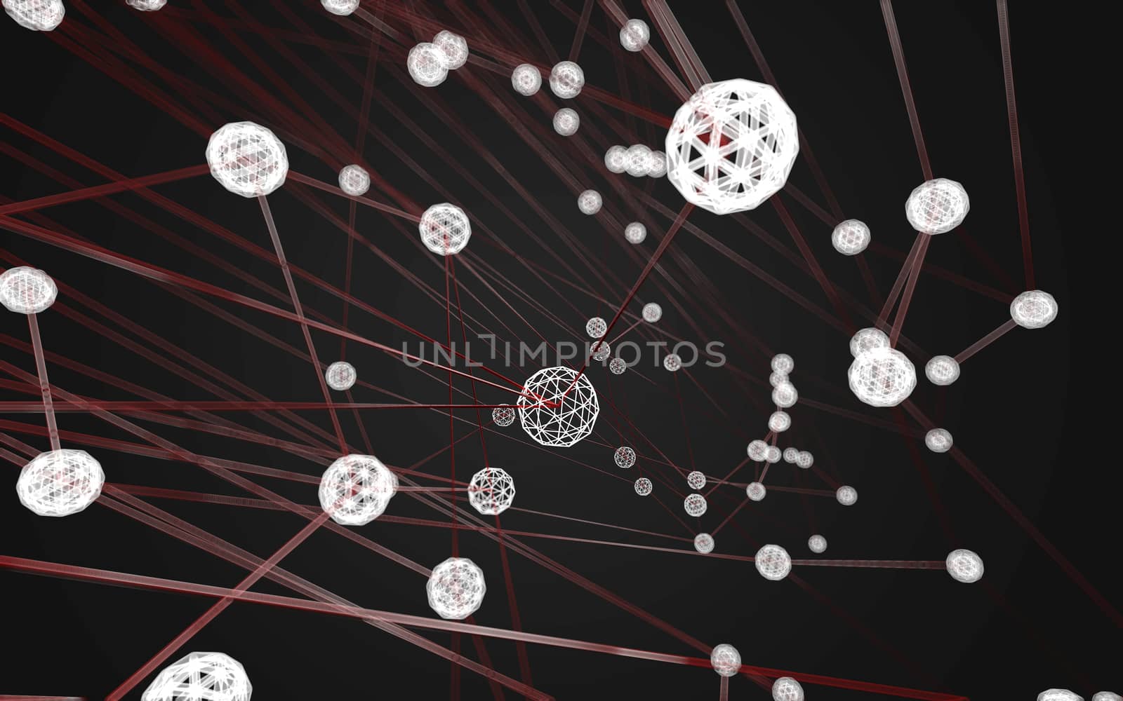 Abstract polygonal space low poly dark background with connecting dots and lines. Connection structure.